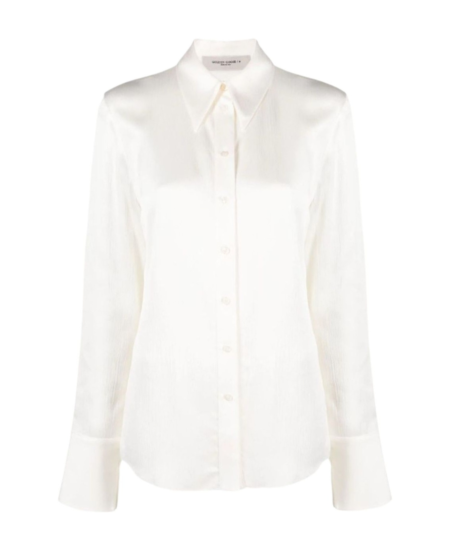 Golden Goose Long-sleeve Button-up Shirt In White