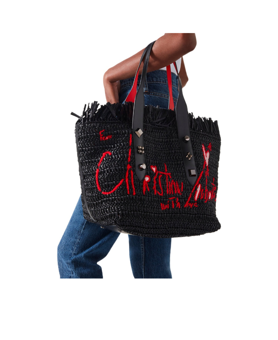 CHRISTIAN LOUBOUTIN MEDIUM FRANGIBUS RAFFIA TOTE BAG