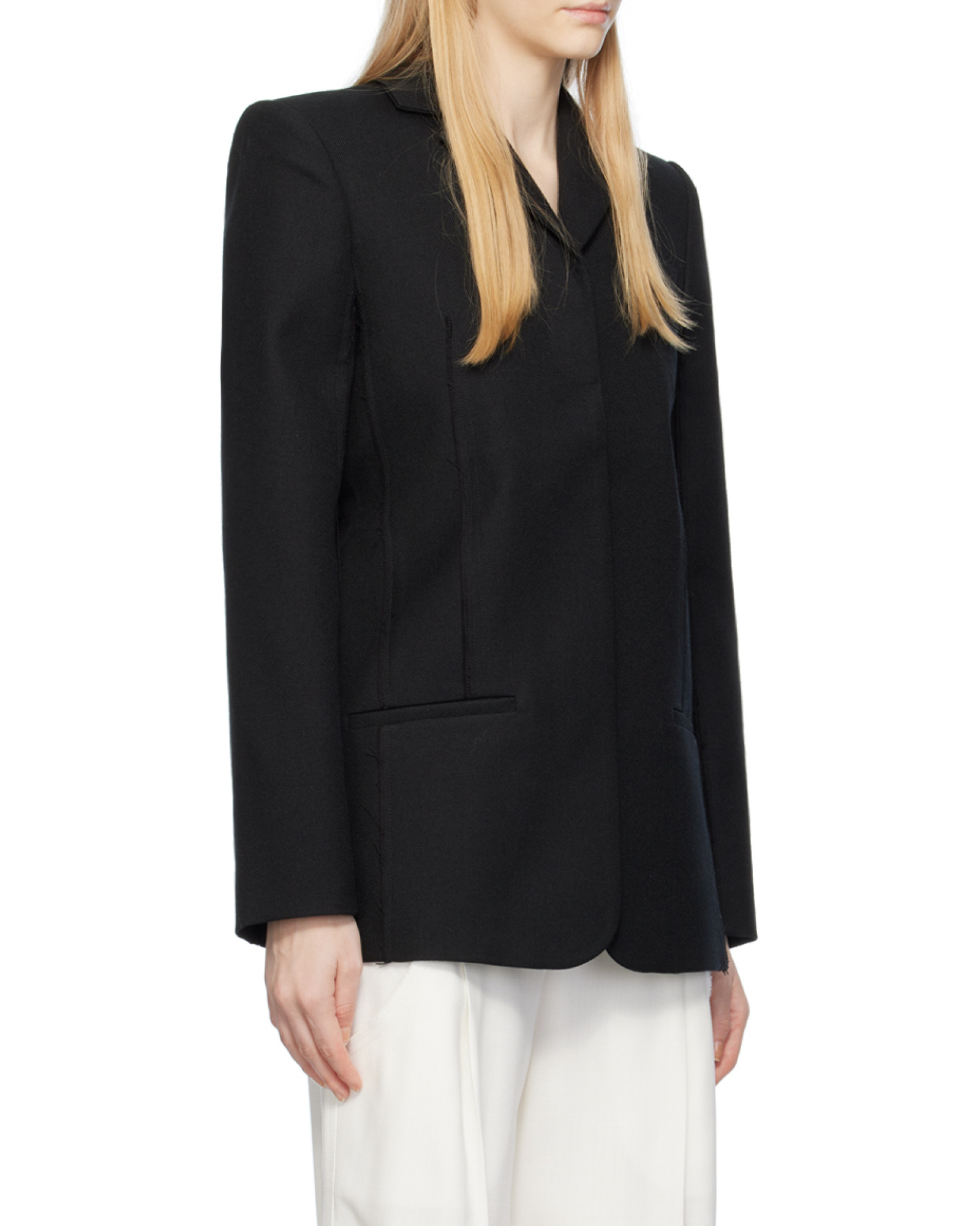 Jacquemus Caraco Raw-seam Single-breasted Blazer In Black