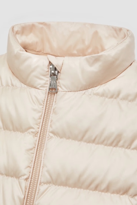 Moncler Long-sleeved Down Jacket In Nude