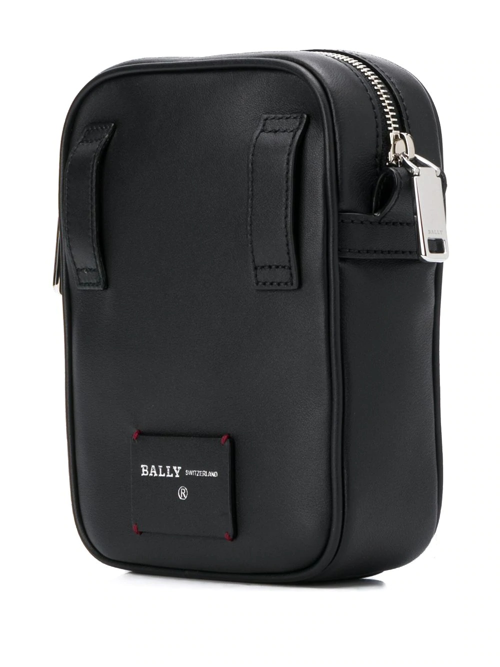Bally Stripe Detail Logo Strap Messenger Bag In Black