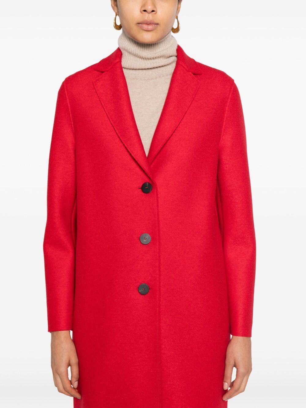 Harris Wharf London Wool Coat In Red