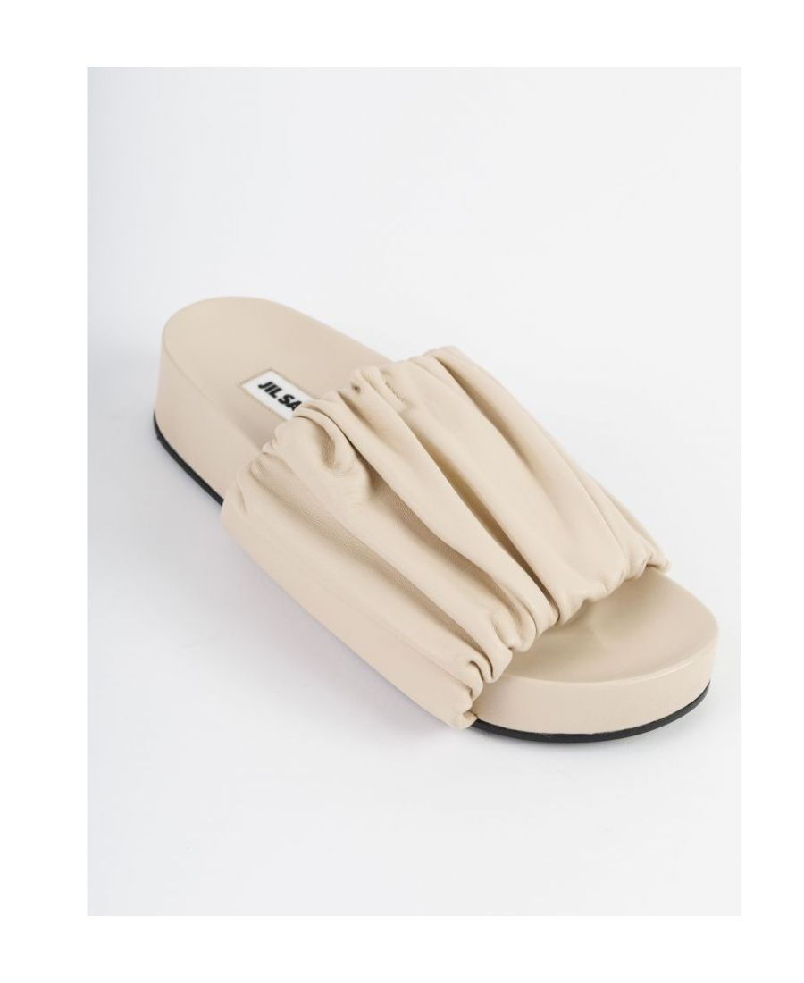 Jil Sander Woman Sandals Blush Size 11 Soft Leather In Nude
