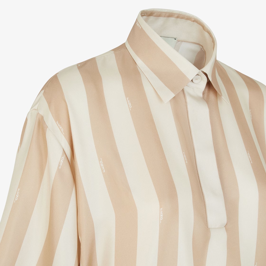 Fendi Pequin Stripes Cropped Shirt In Nude