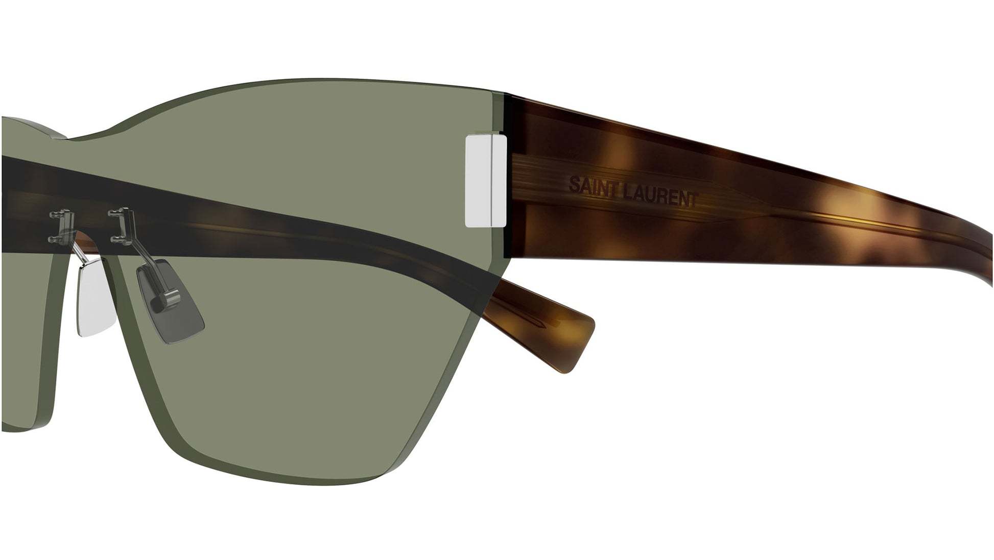 Shop Saint Laurent Cat Eye Sunglasses In Green