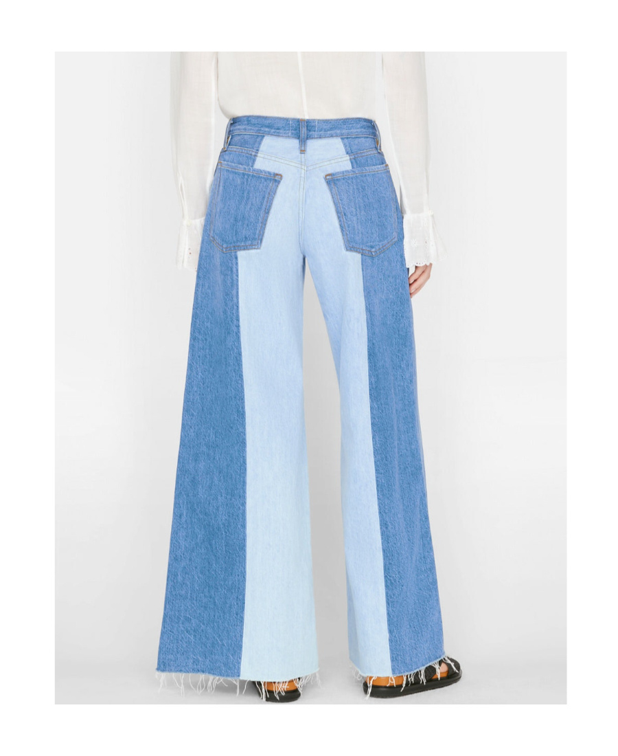 Frame Cross-legged Denim Trousers In Blue