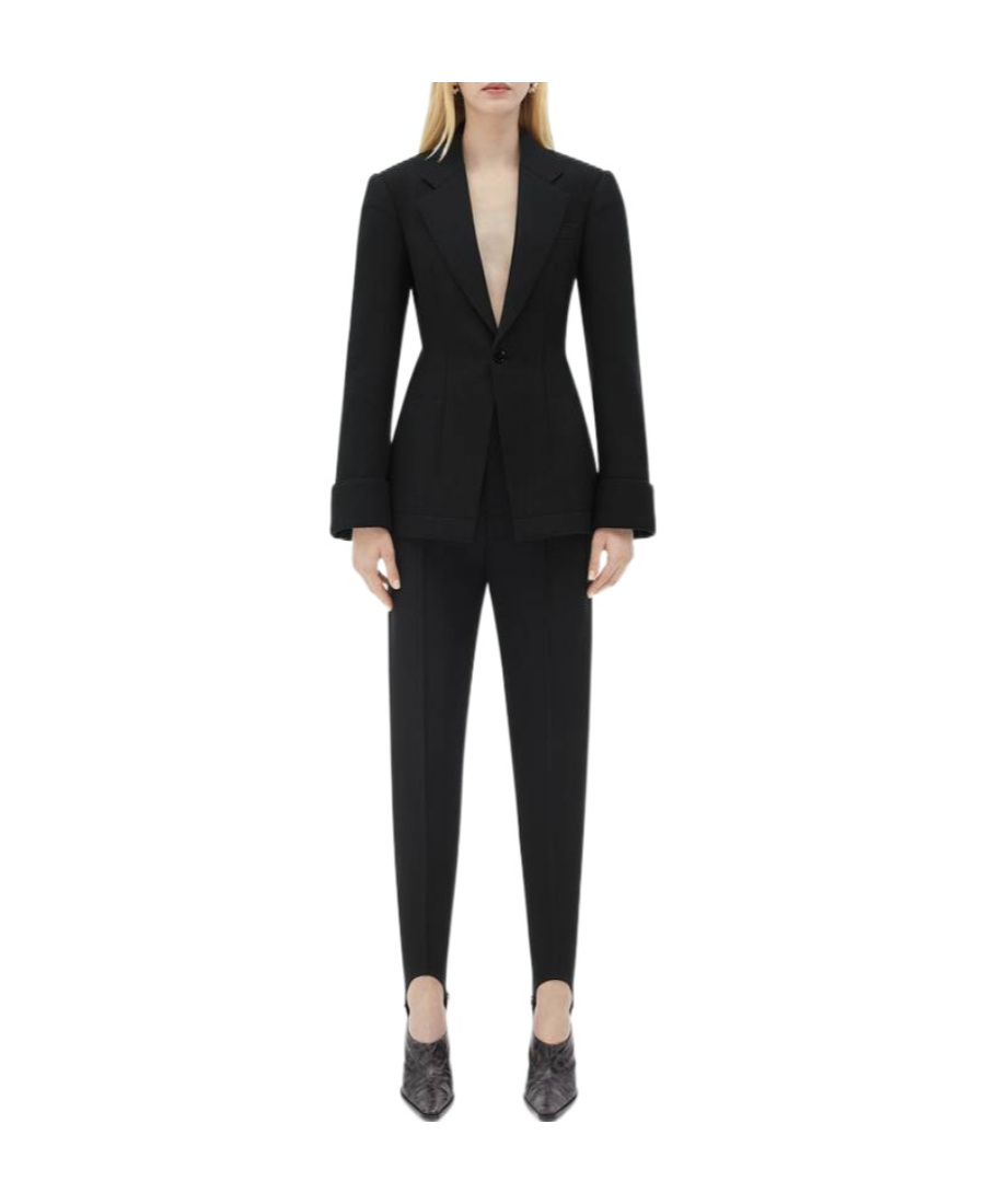 Bottega Veneta Structured Raffia Jacket For Women In Black In Black