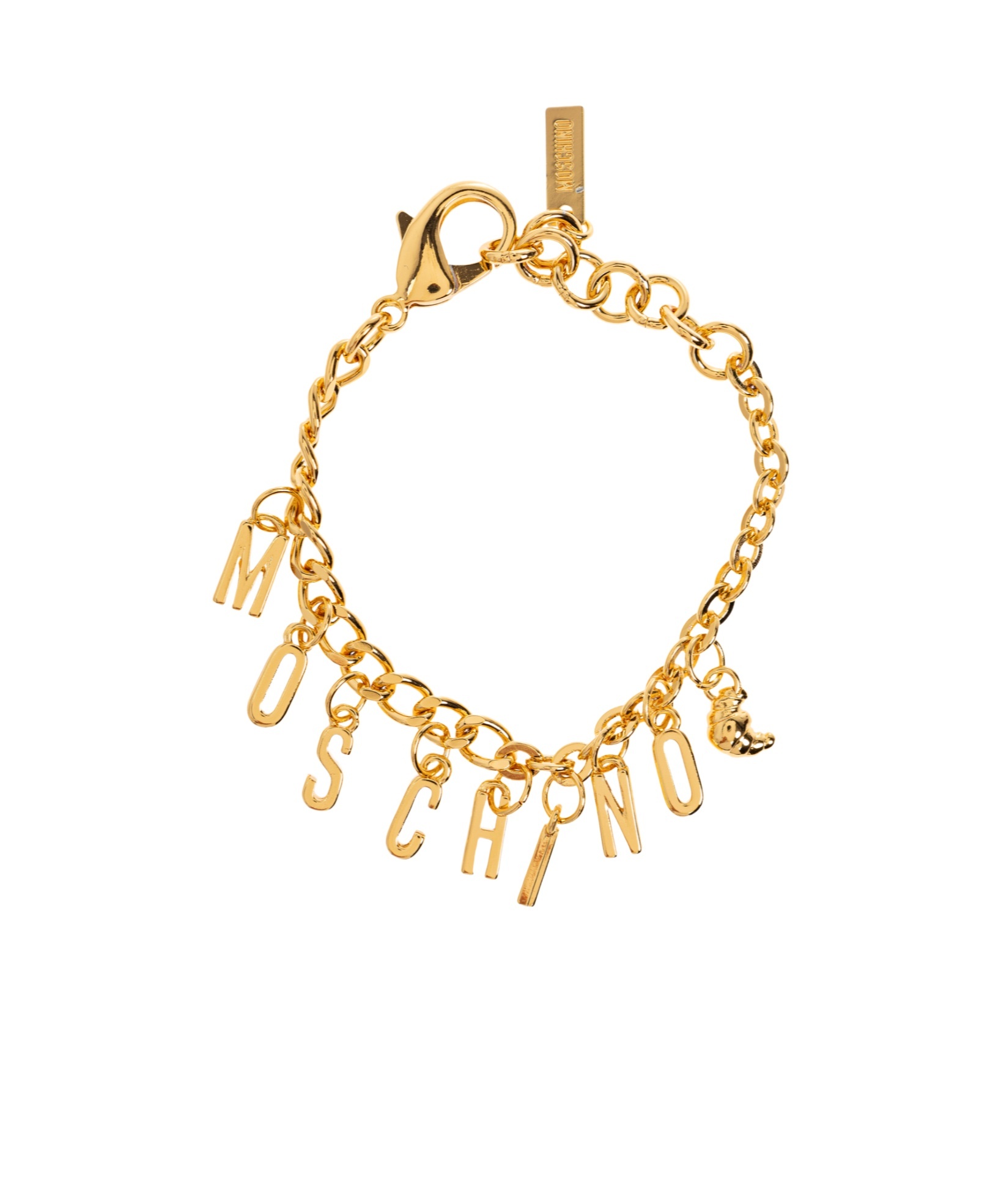 Moschino Lettering-charm Bracelet In Gold