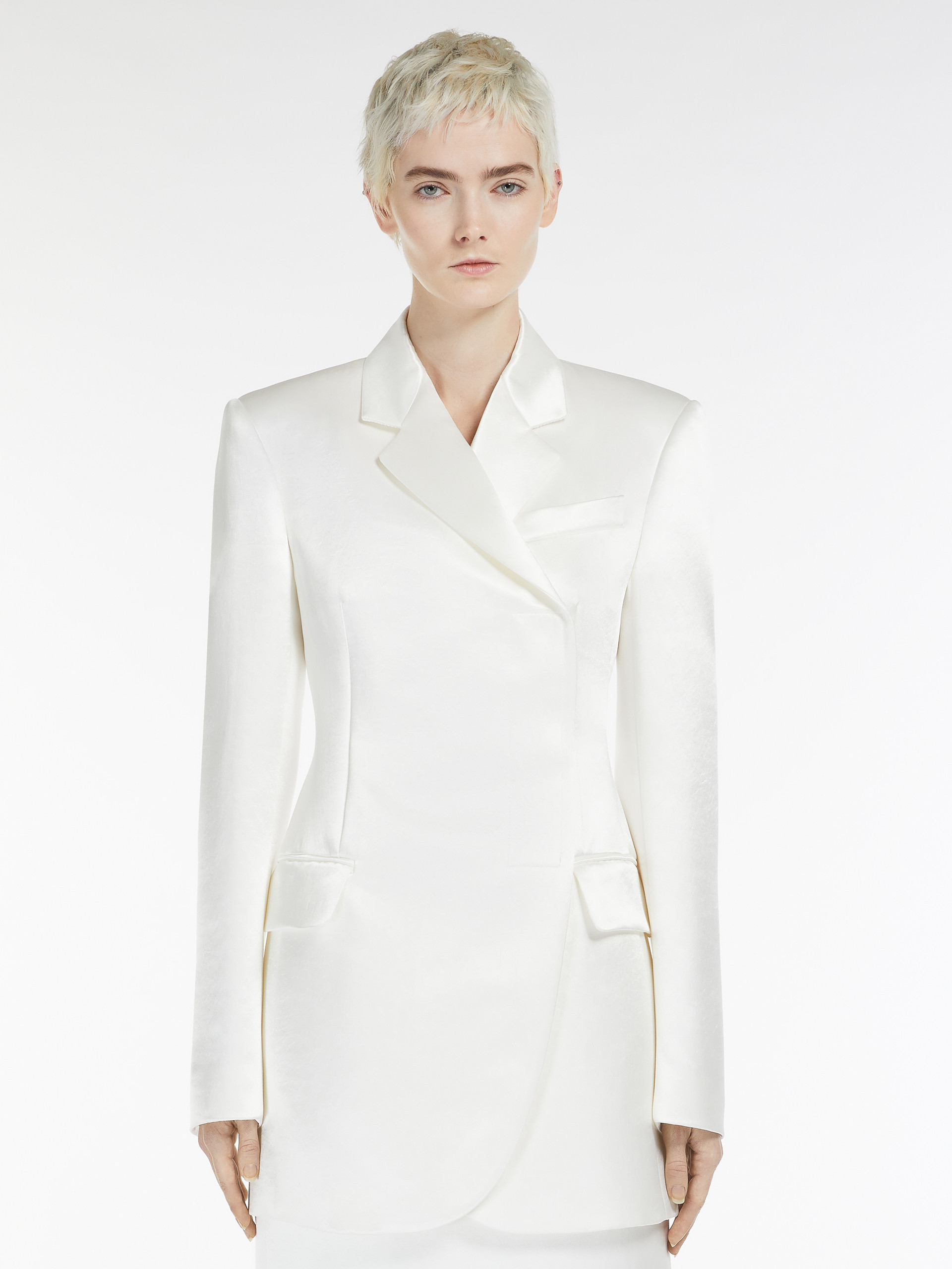 Sportmax Double-breasted Suit Jacket In White