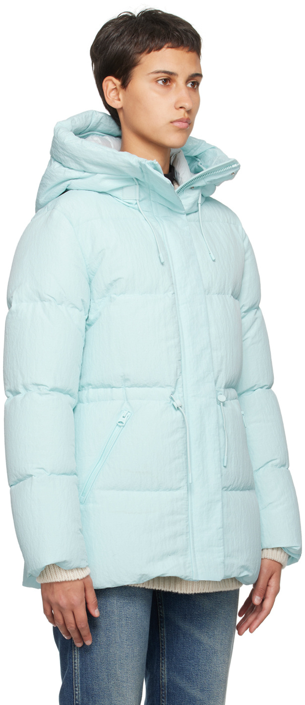 Shop Mackage Hooded Quilted Down Jacket In Blue