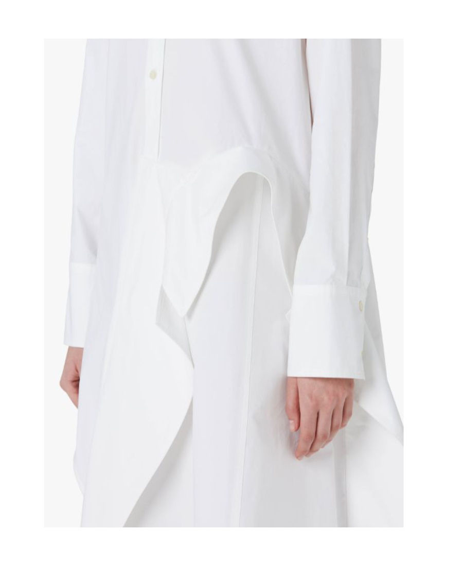 Jw Anderson Deconstructed Cotton Shirtdress In White