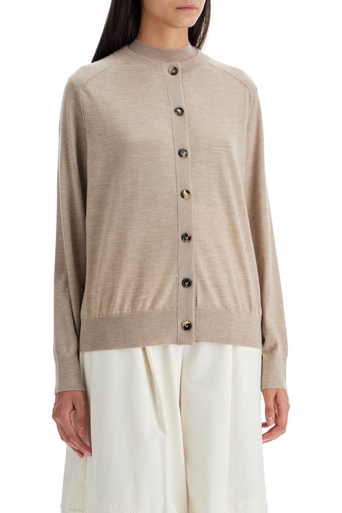 Bottega Veneta Button Long-sleeved Cardigan In Nude