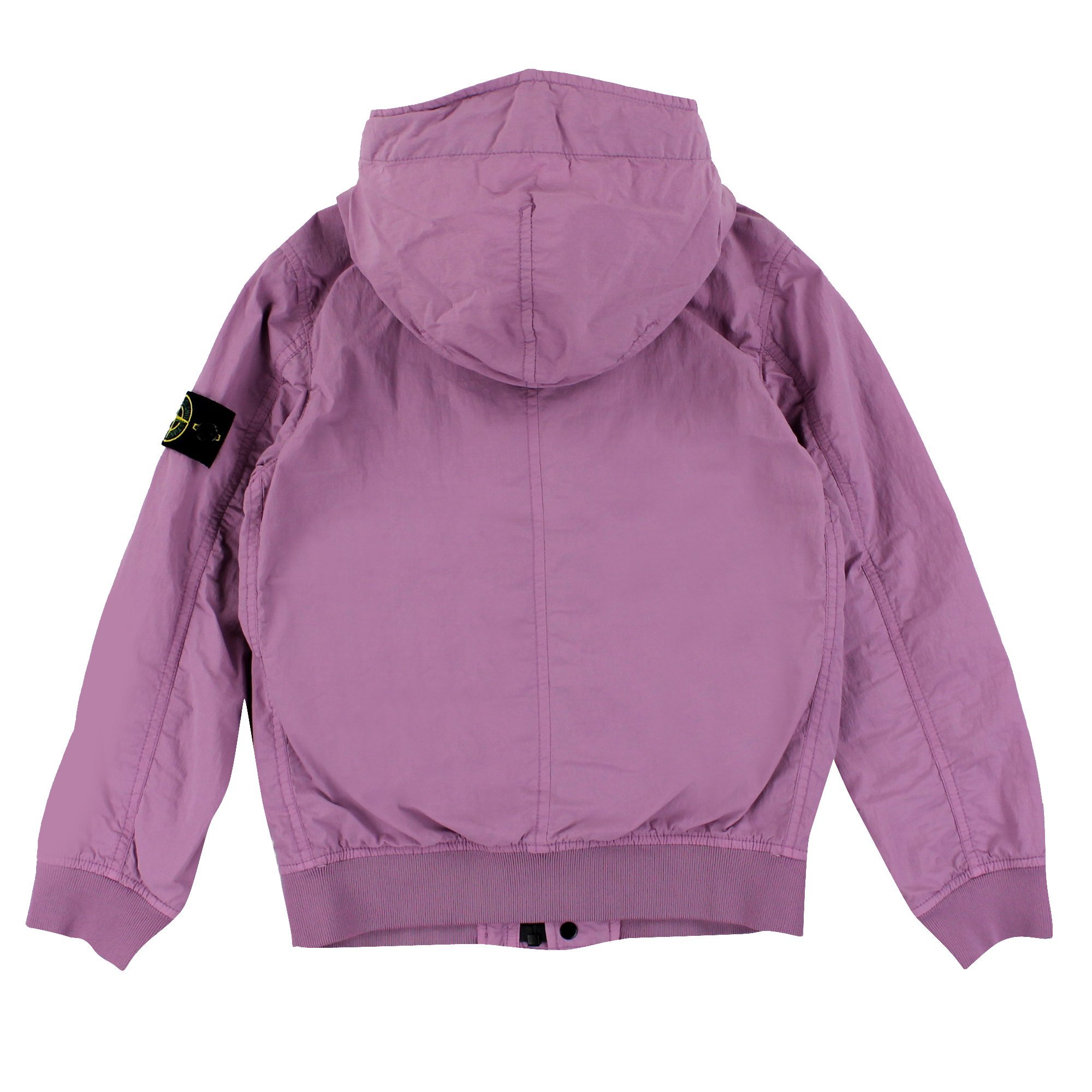 Stone Island Junior Logo Patch Hooded Jacket In Pink