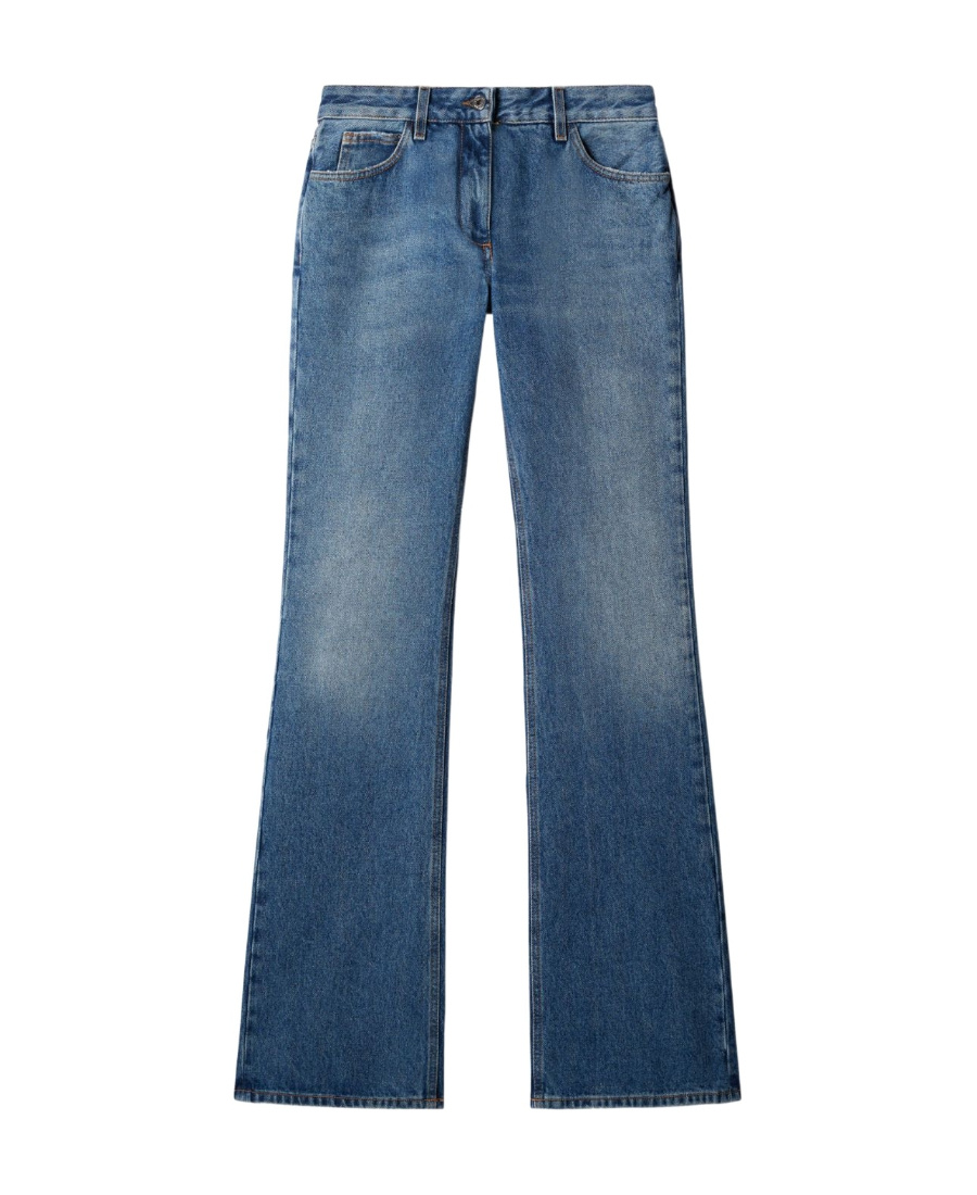 Off-white Off White Womens Slim Flared 5pkt Pant In Blue