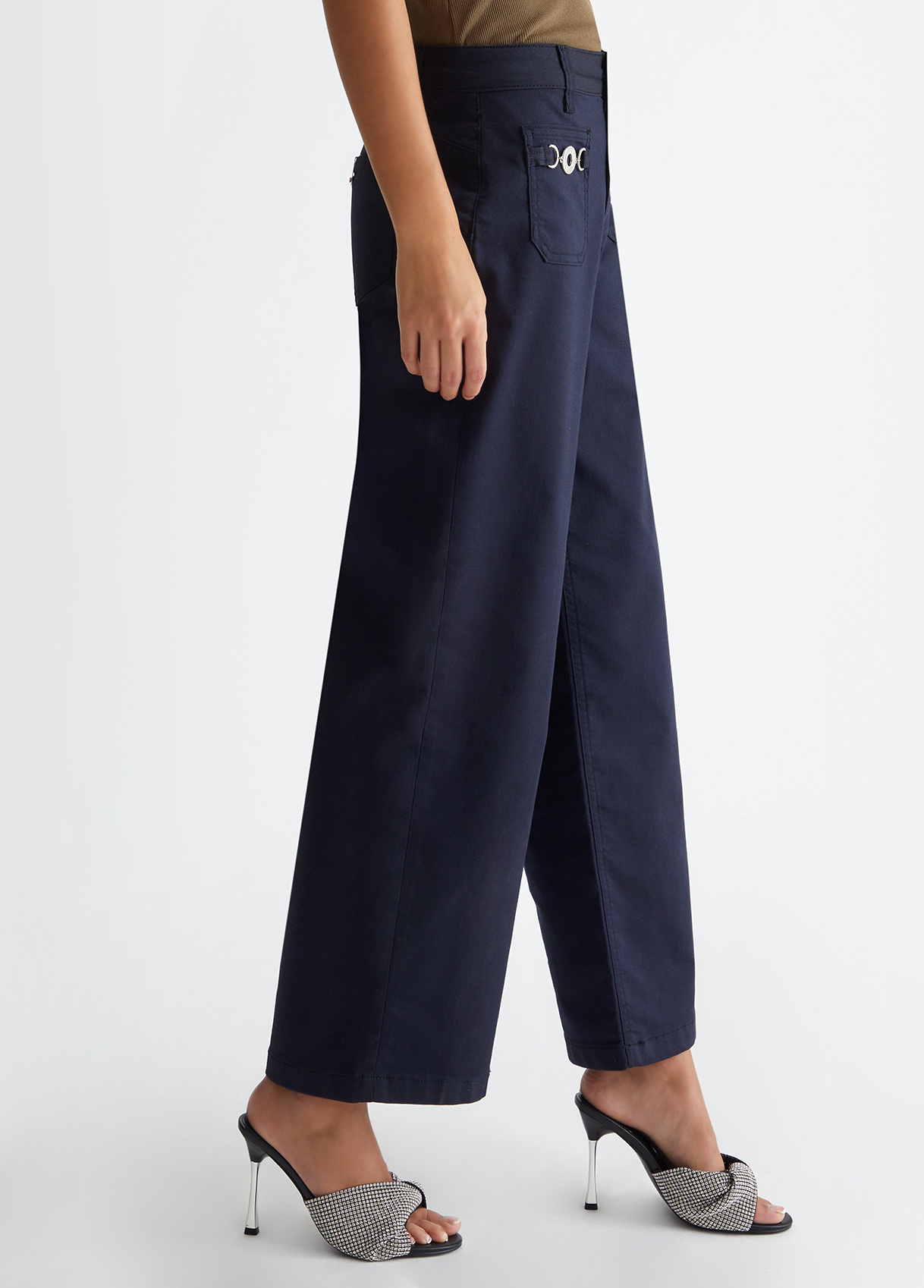 LIU •JO FLARE-LEG CROPPED TROUSERS 