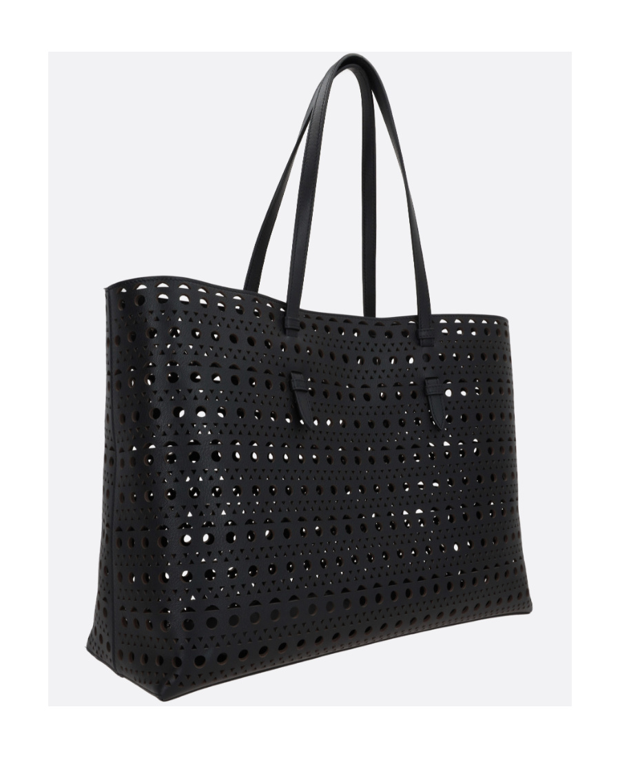 Alaïa Cut-out Leather Tote Bag In Black