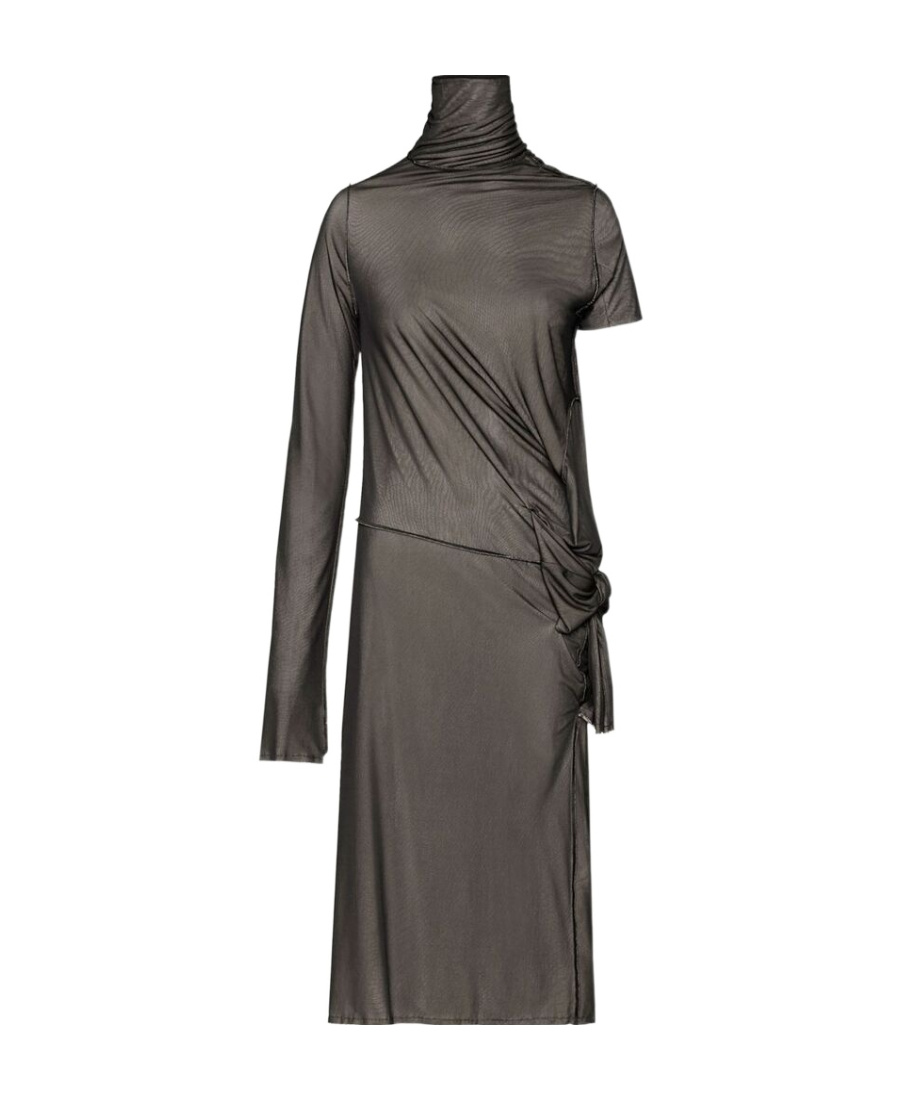 MAISON MARGIELA MAISON MARGIELA ONE-SHOULDER SEMI-SHEER MIDI DRESS