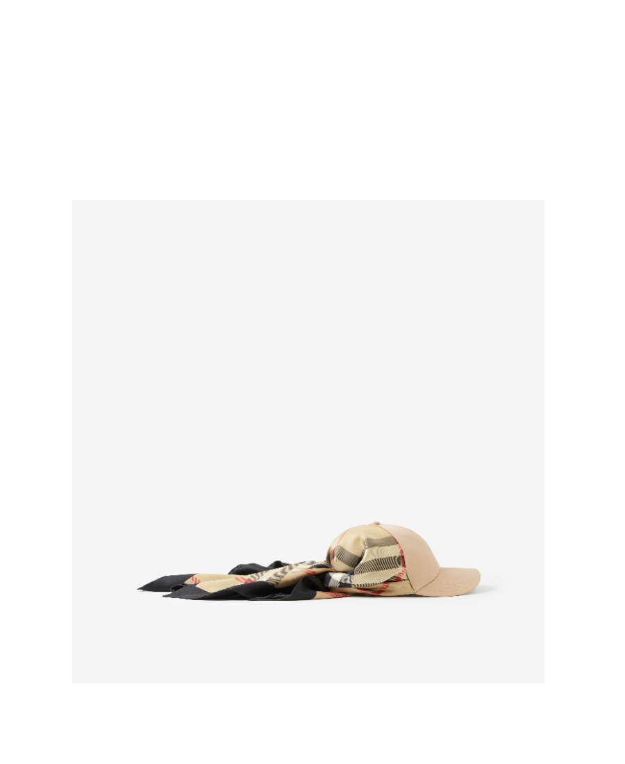 Burberry Scarf-detail Baseball Cap In Nude
