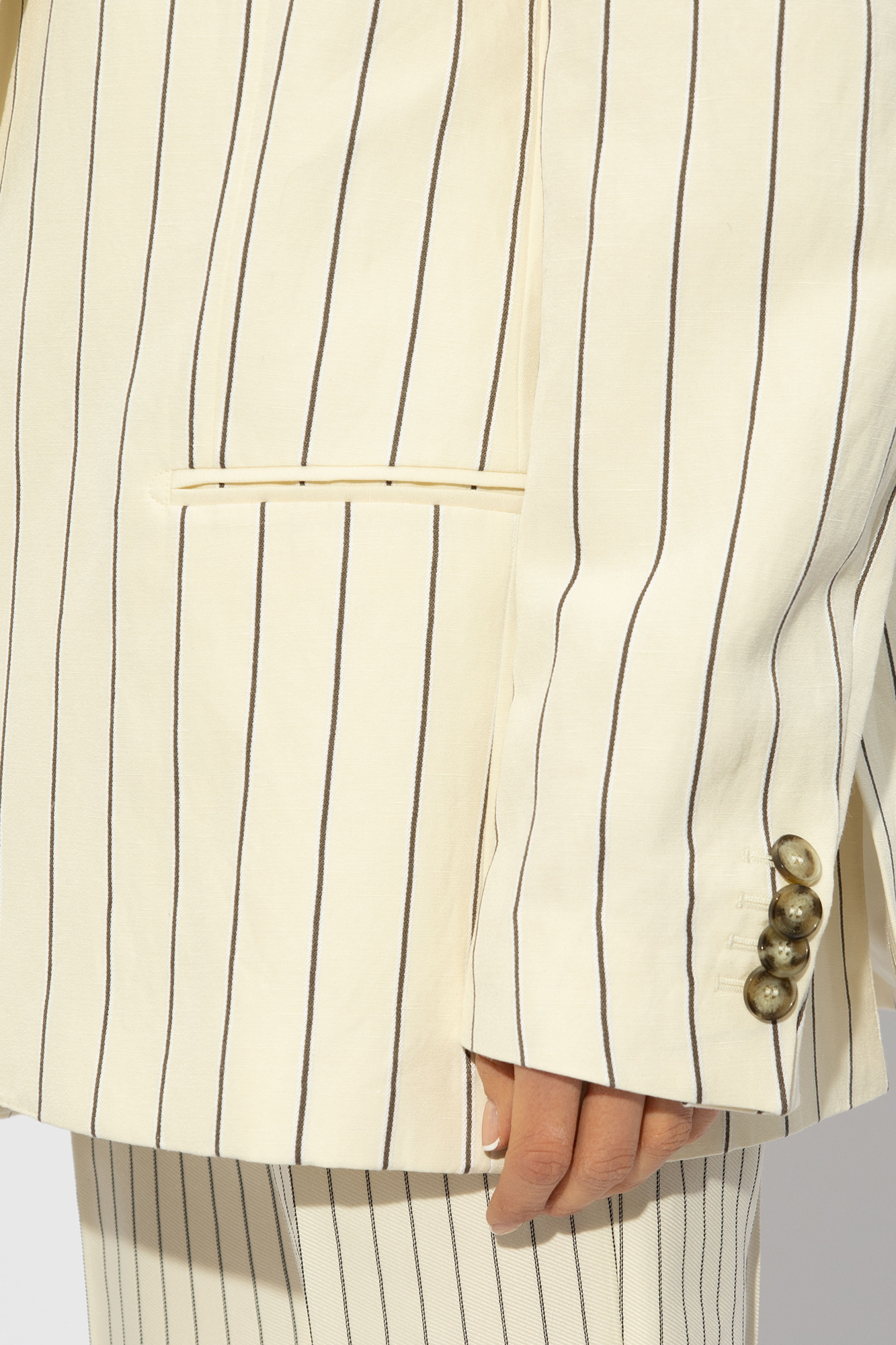 Stella Mccartney Striped Oversize Blazer In White