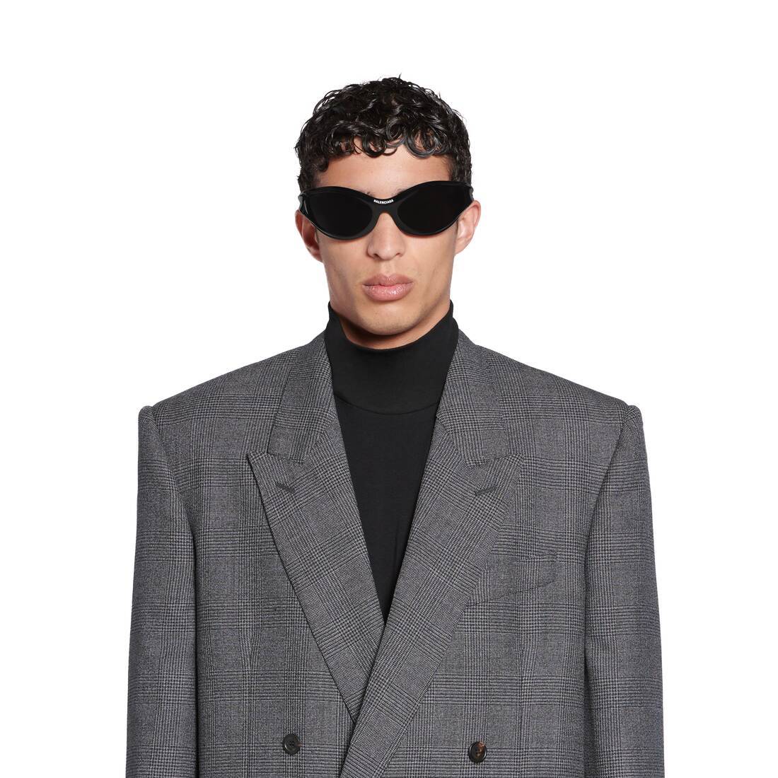 Balenciaga Checked Double-breasted Blazer In Gray