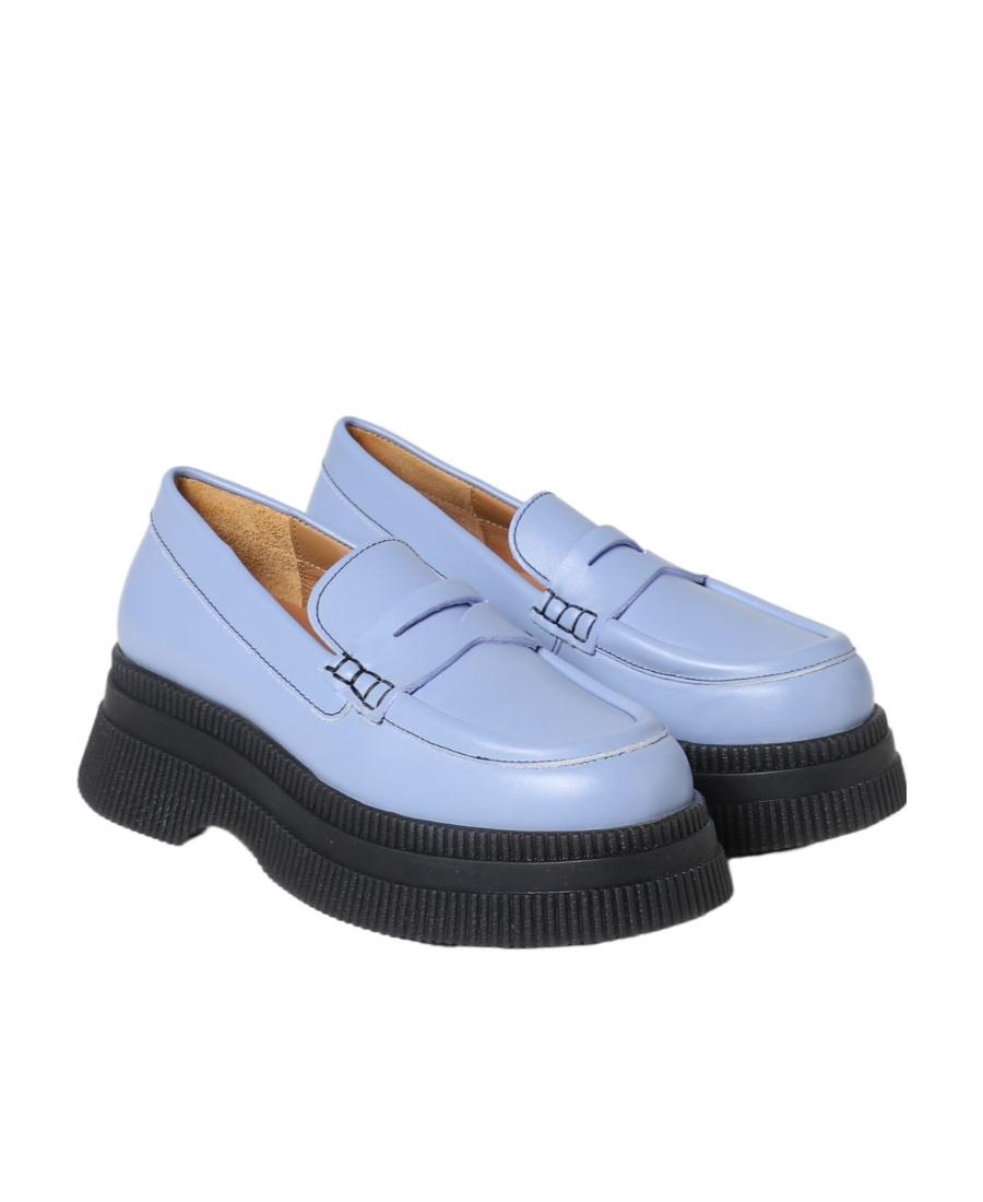 Ganni Brunnera Chunky-sole Loafers In Blue