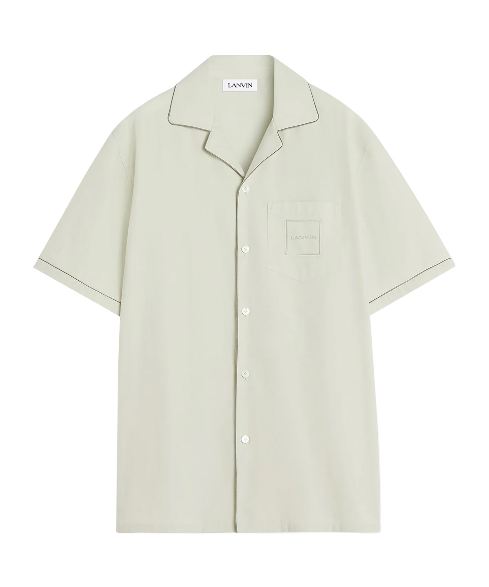 Lanvin Fluid Cotton Bowling Shirt In Gray