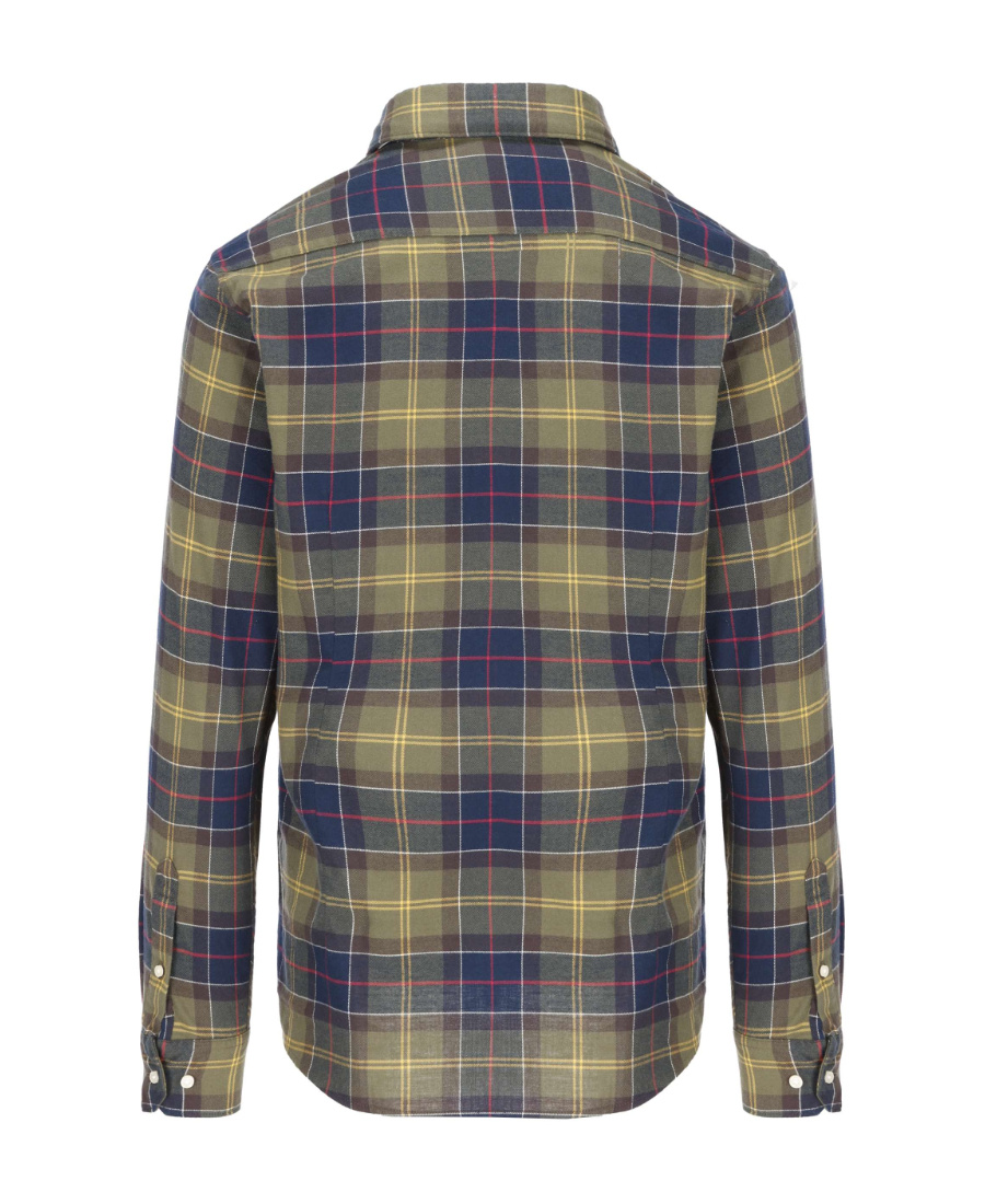 Barbour Fortrose Tartan Green Blue Shirt In Gray