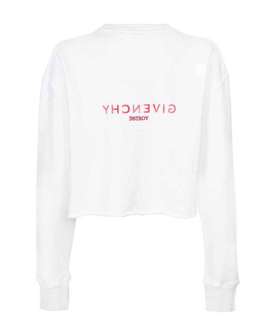 Givenchy Logo-embroidered Cropped Sweatshirt In White