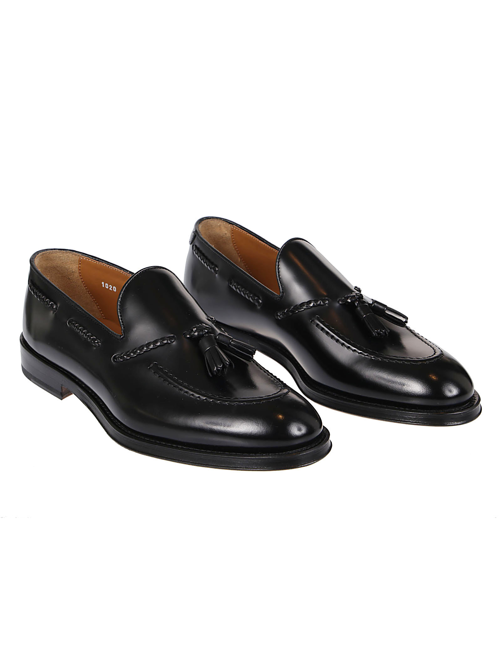 Doucal's Black Slip-on Loafers With Tassel Detail In Black