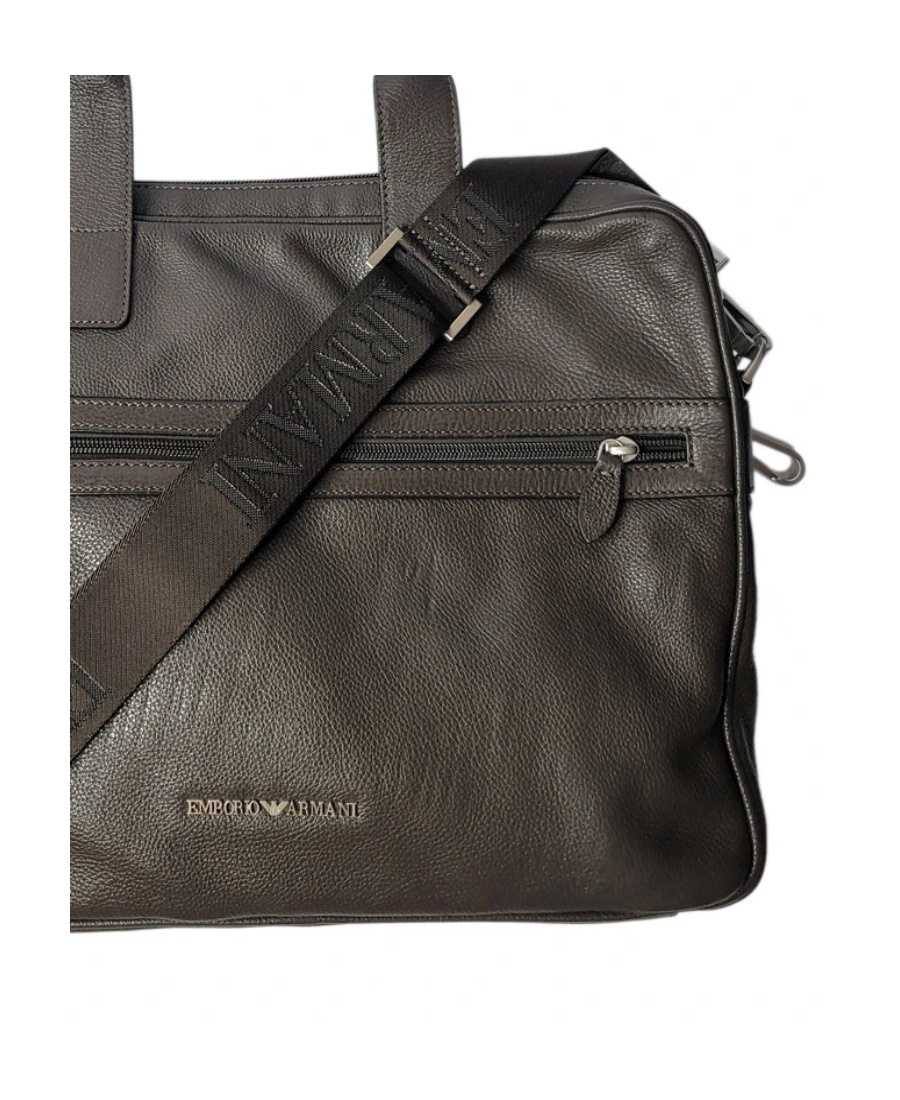 Emporio Armani Logo Details Handbag In Black