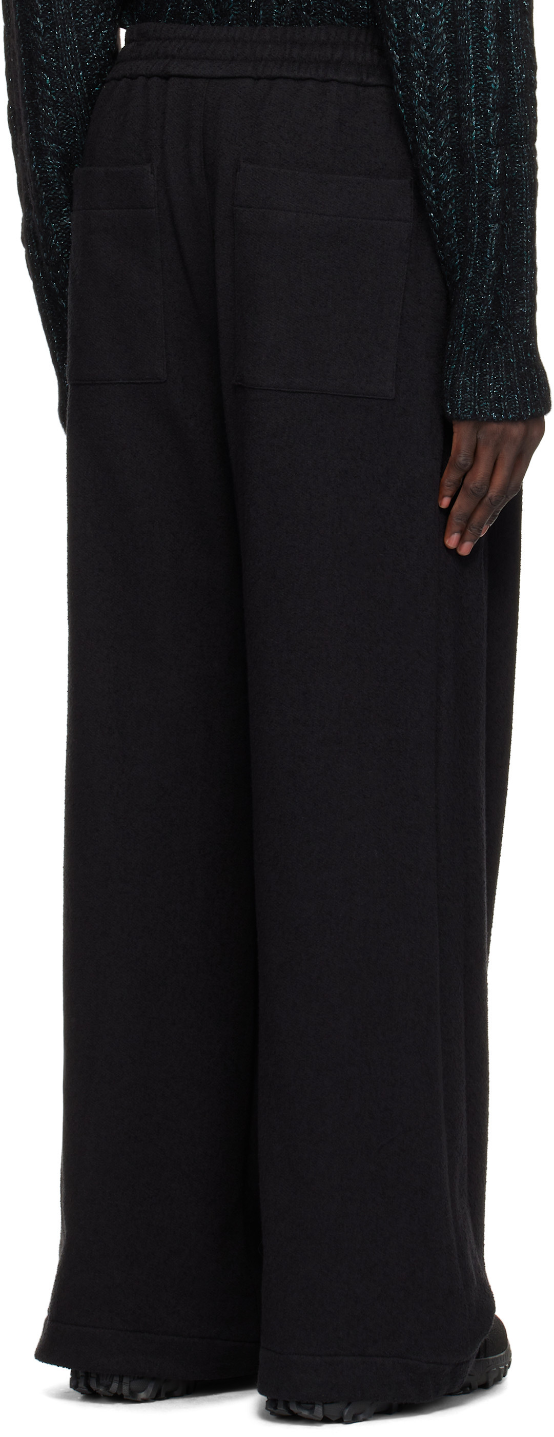 Wooyoungmi Black Boucle Sweatpants In Black
