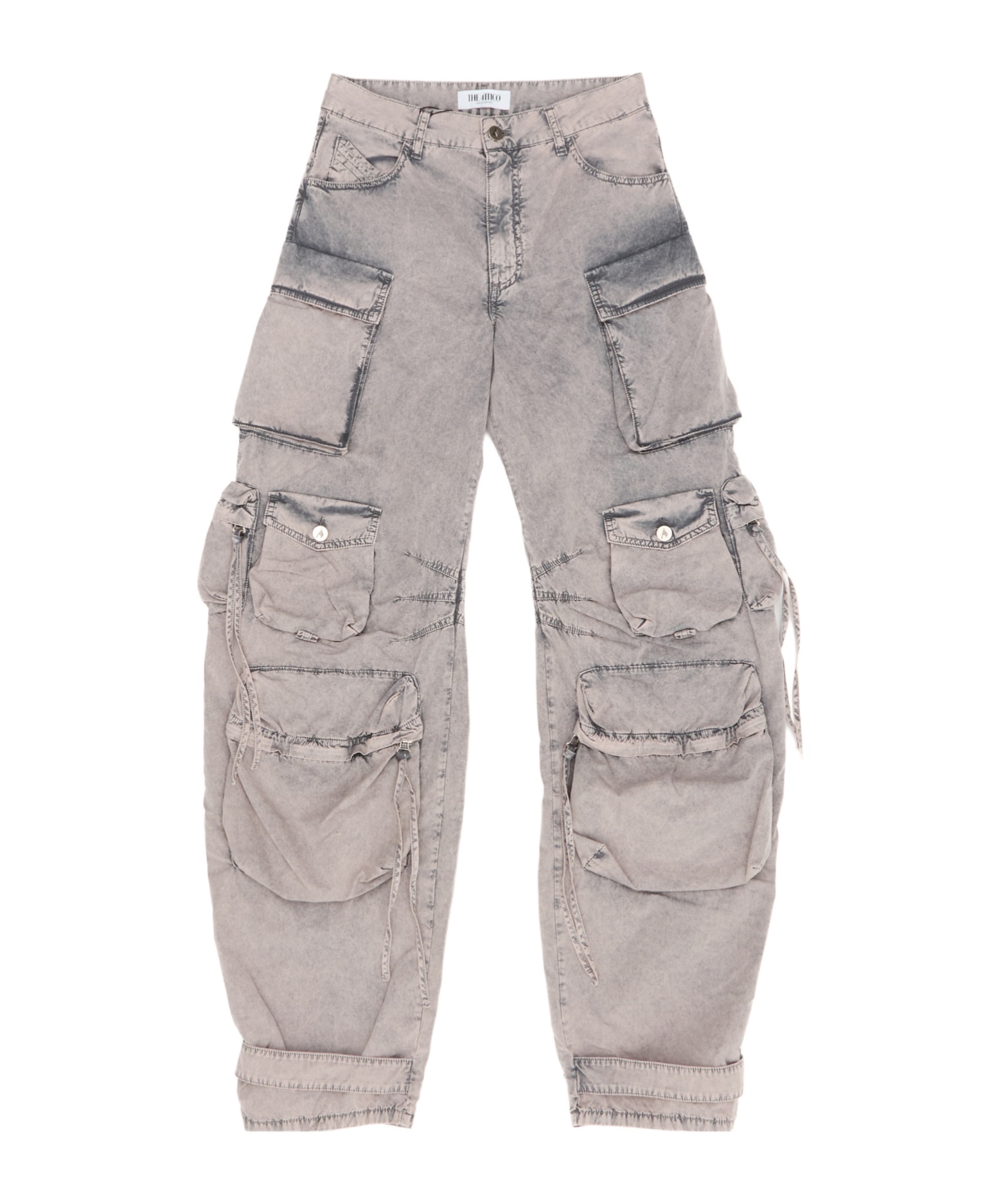 Attico Fern Cargo Jeans In Gray
