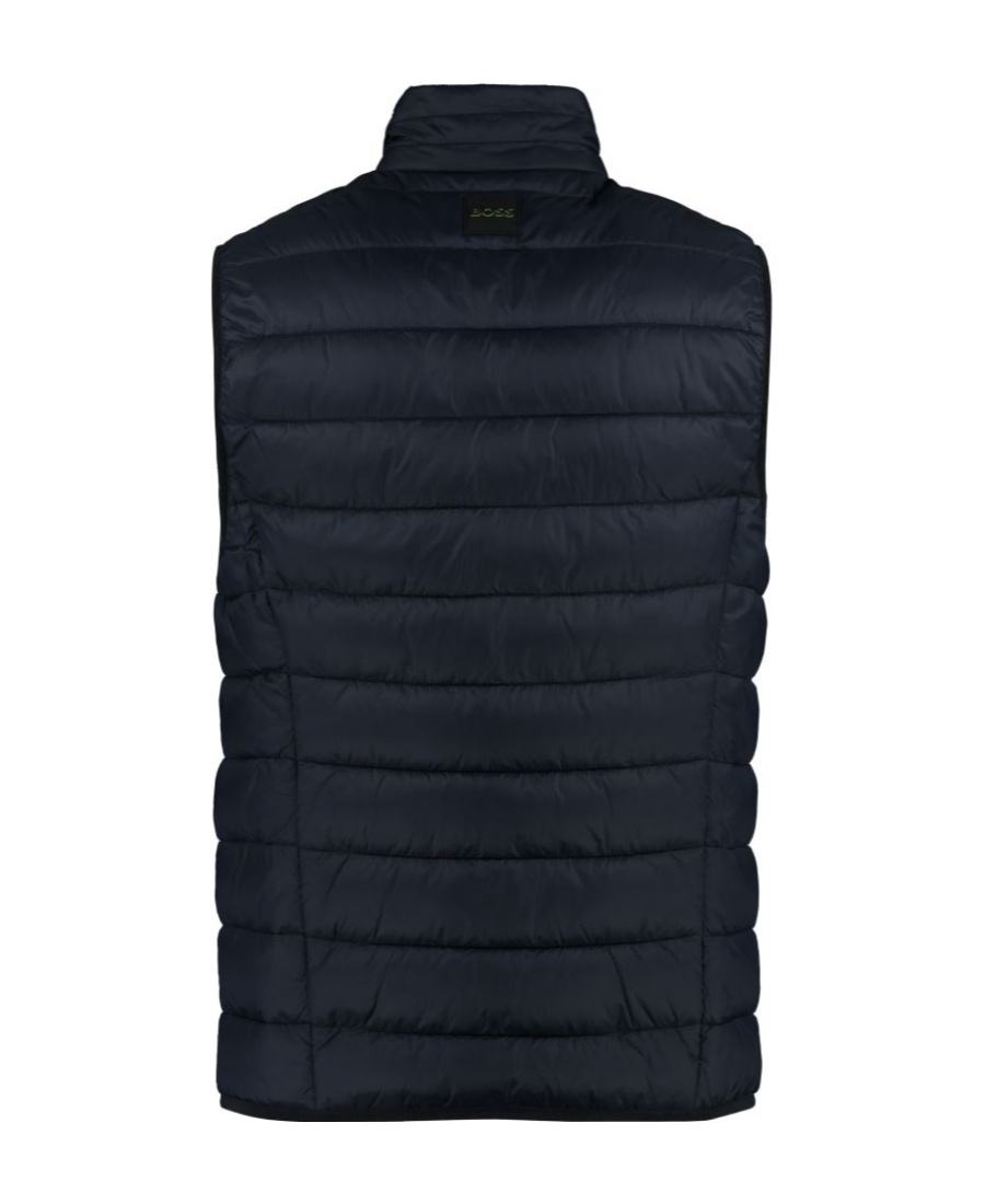 Shop Hugo Boss Logo-print Padded Gilet In Black