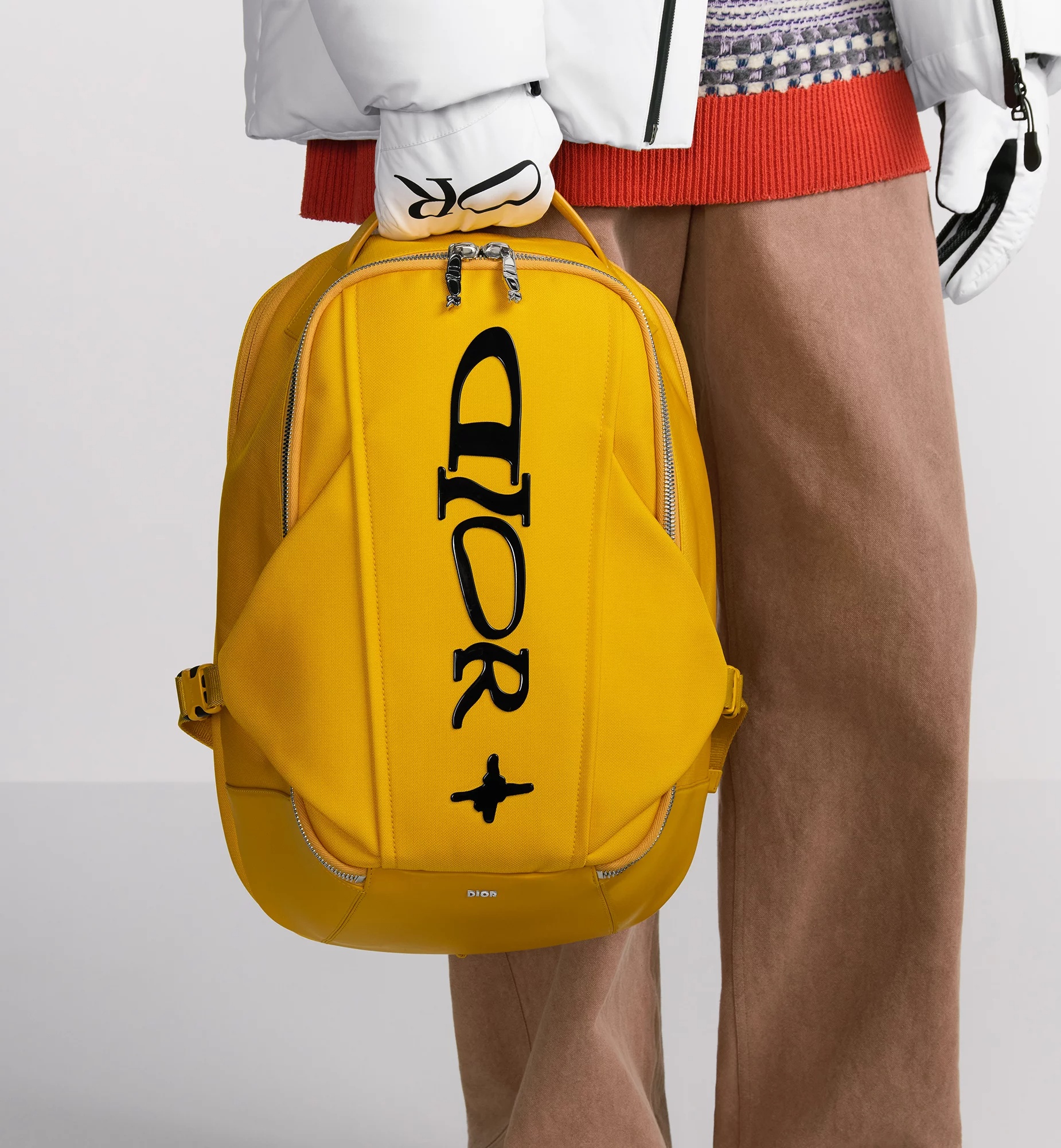 Dior Logo Backpack In Yellow