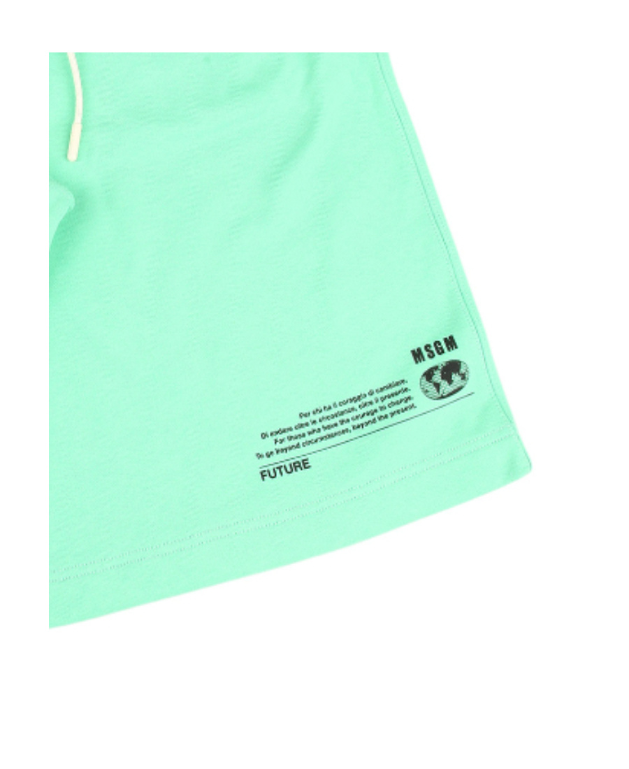 Msgm Logo-print Shorts In Green