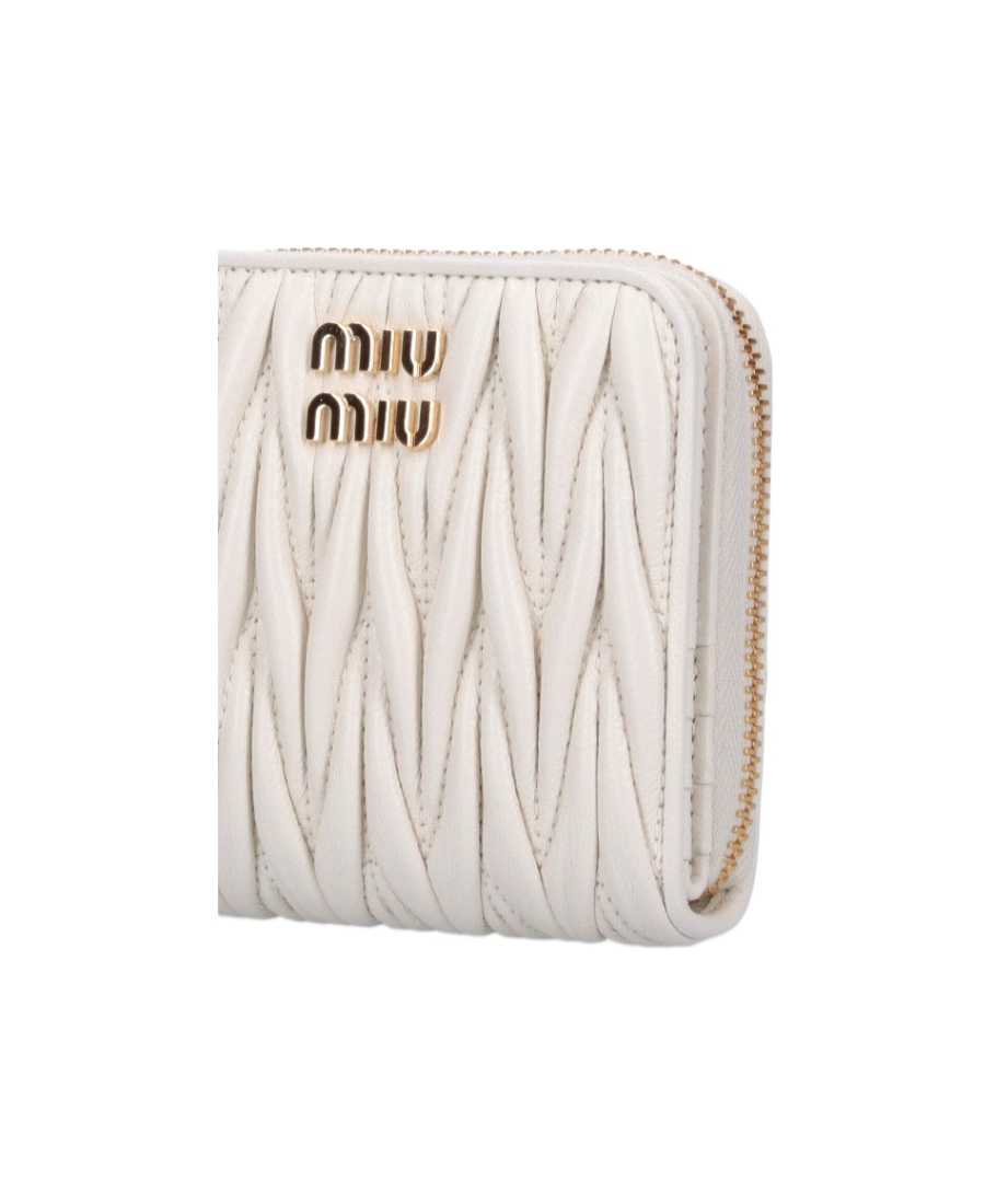 Miu Miu Embossed Wallet In White