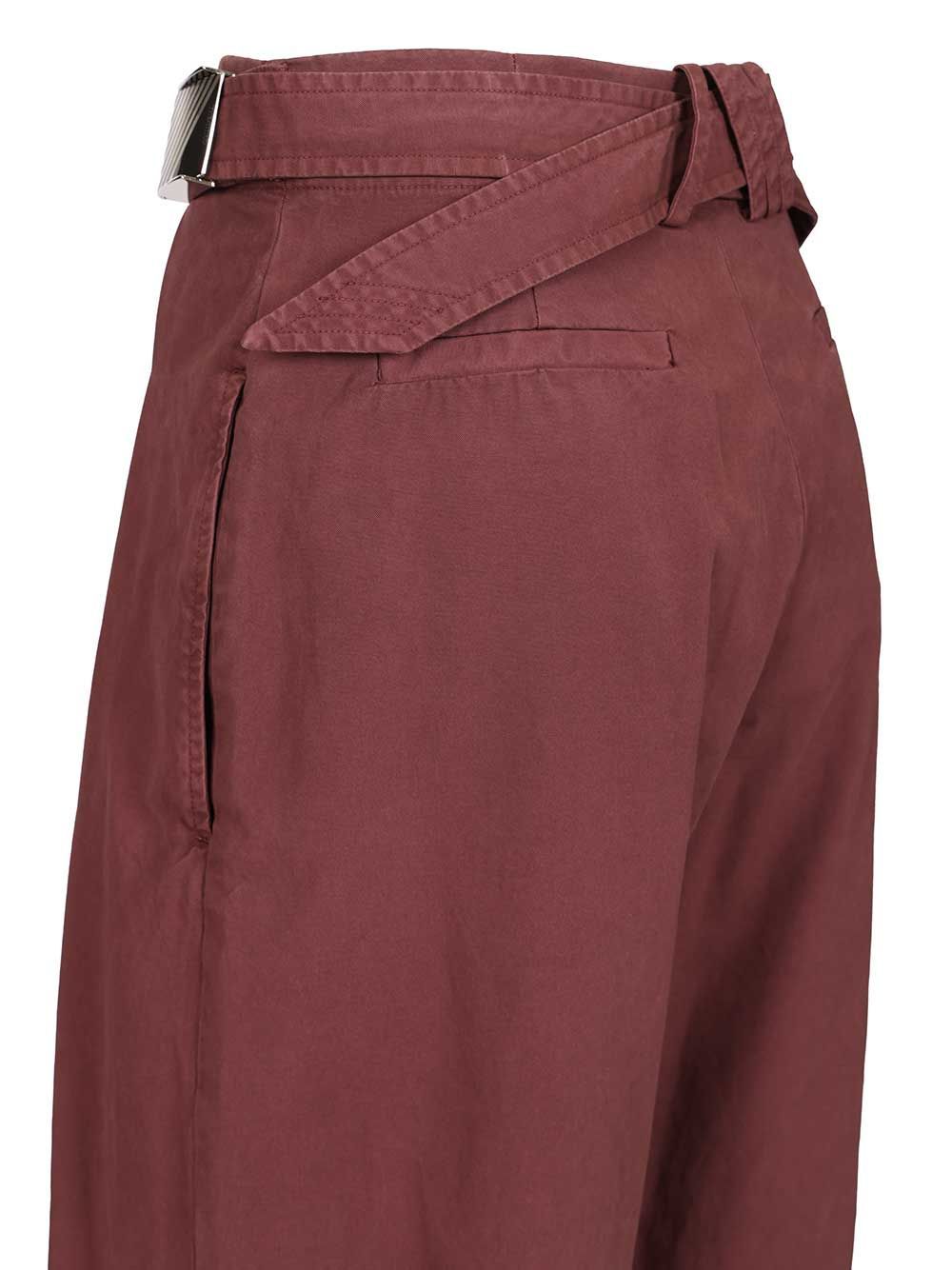 Attico The  Pleated Trousers In Burgundy