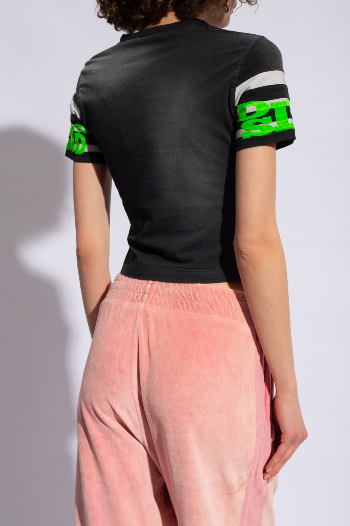Diesel T-uncusl Flocked-logo T-shirt In Black