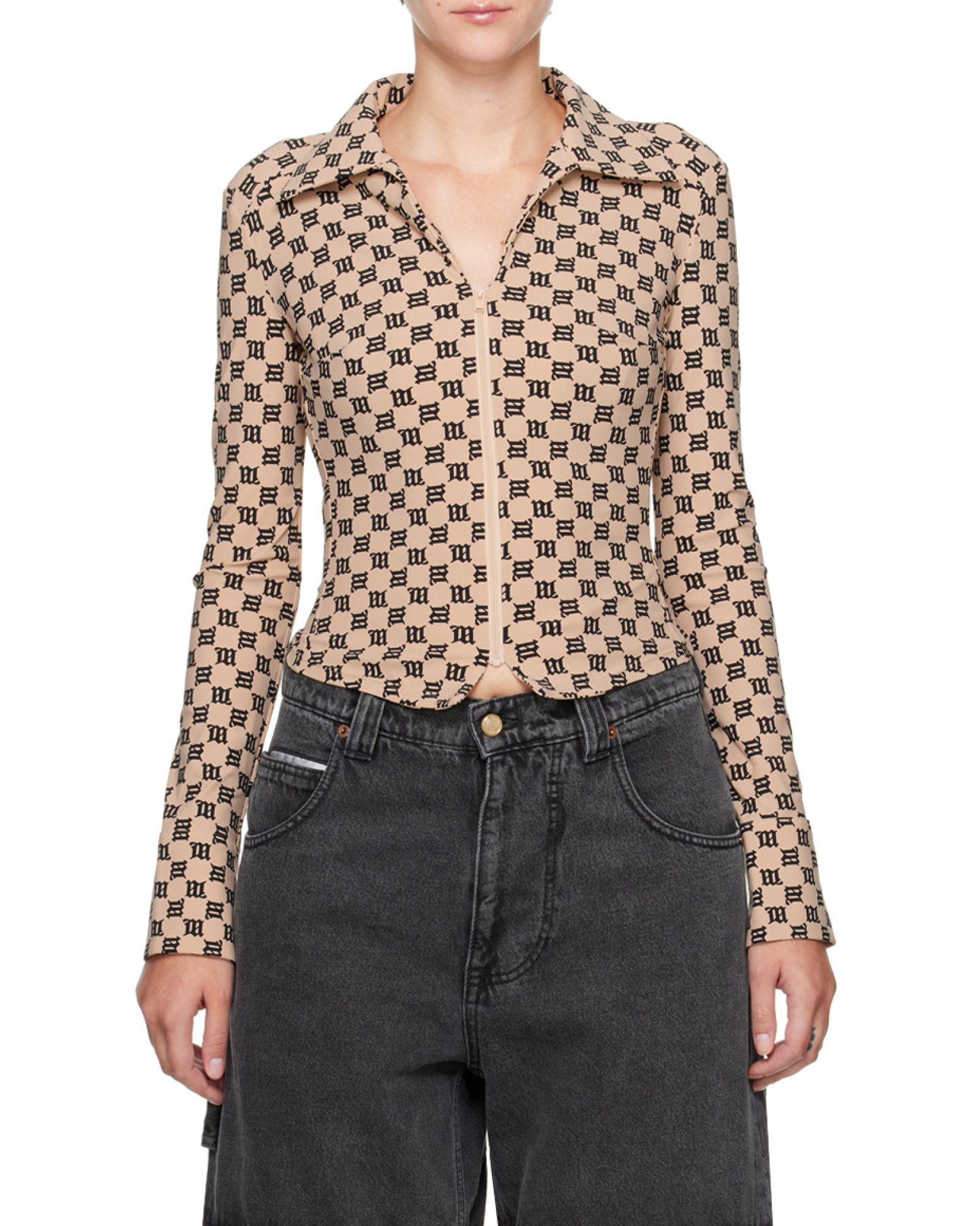 Misbhv Monogram-print Zip-up Top