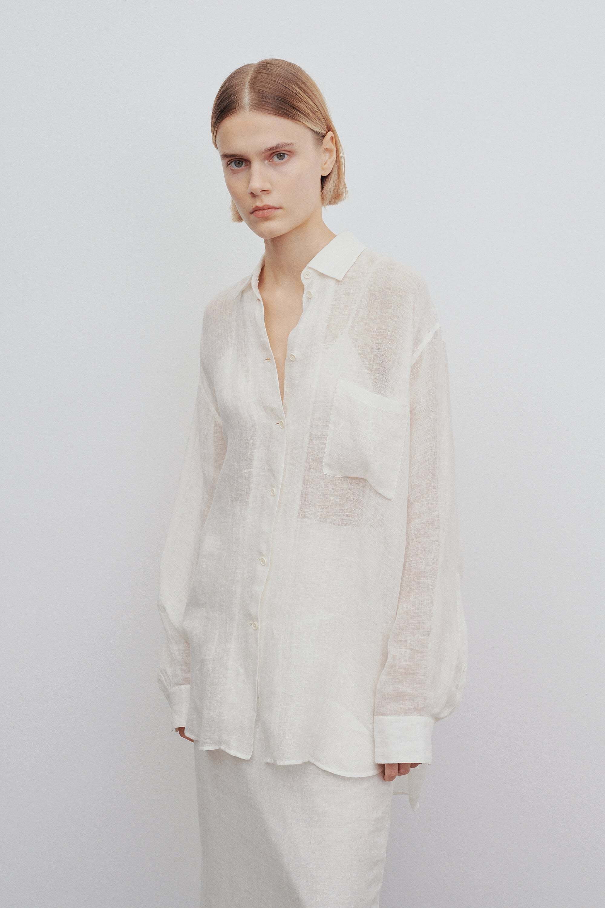 The Row Logo Shirt In Ivory White