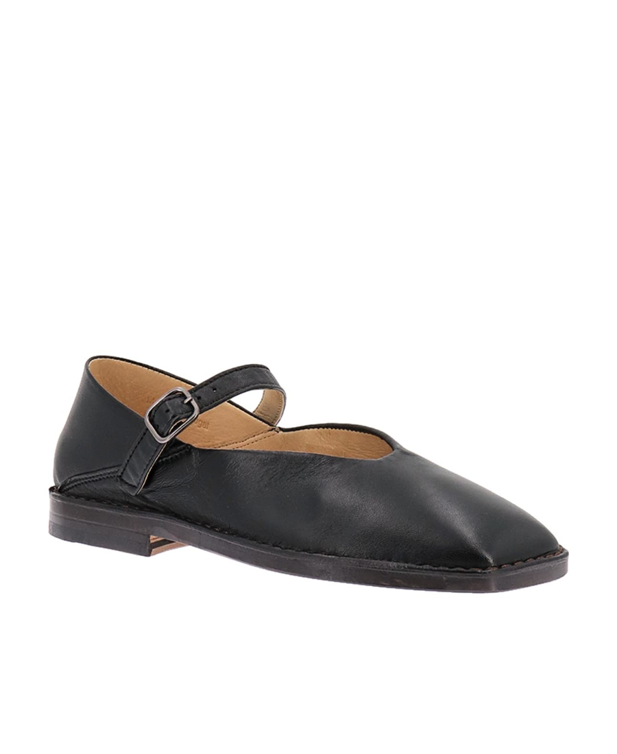Lemaire Leather Ballet Flats In Black