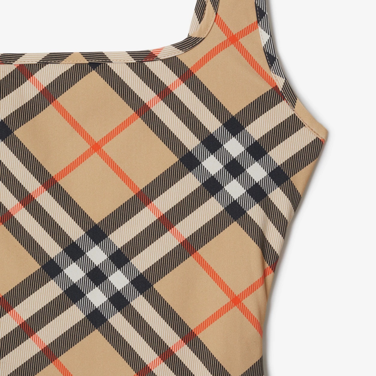 Burberry Check-pattern Swimsuit In Nude