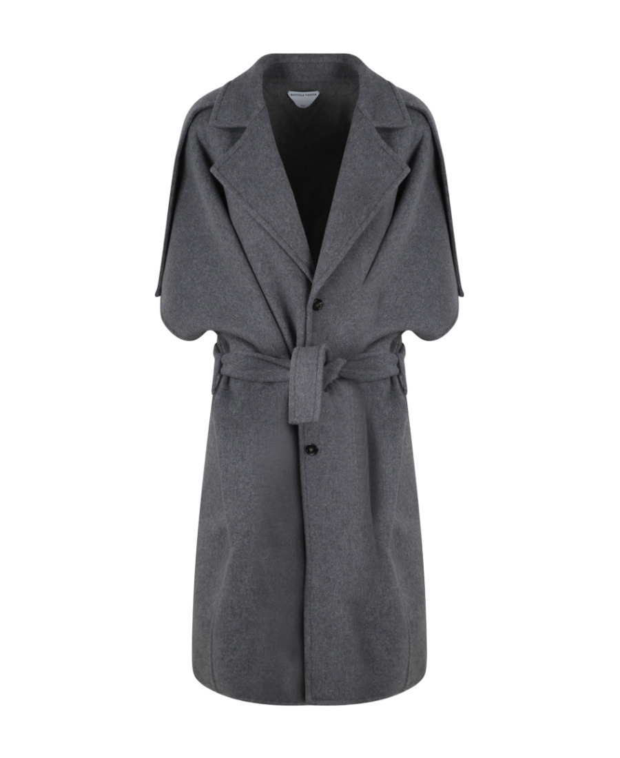 Bottega Veneta Belted Wool And Cashmere Coat In Black