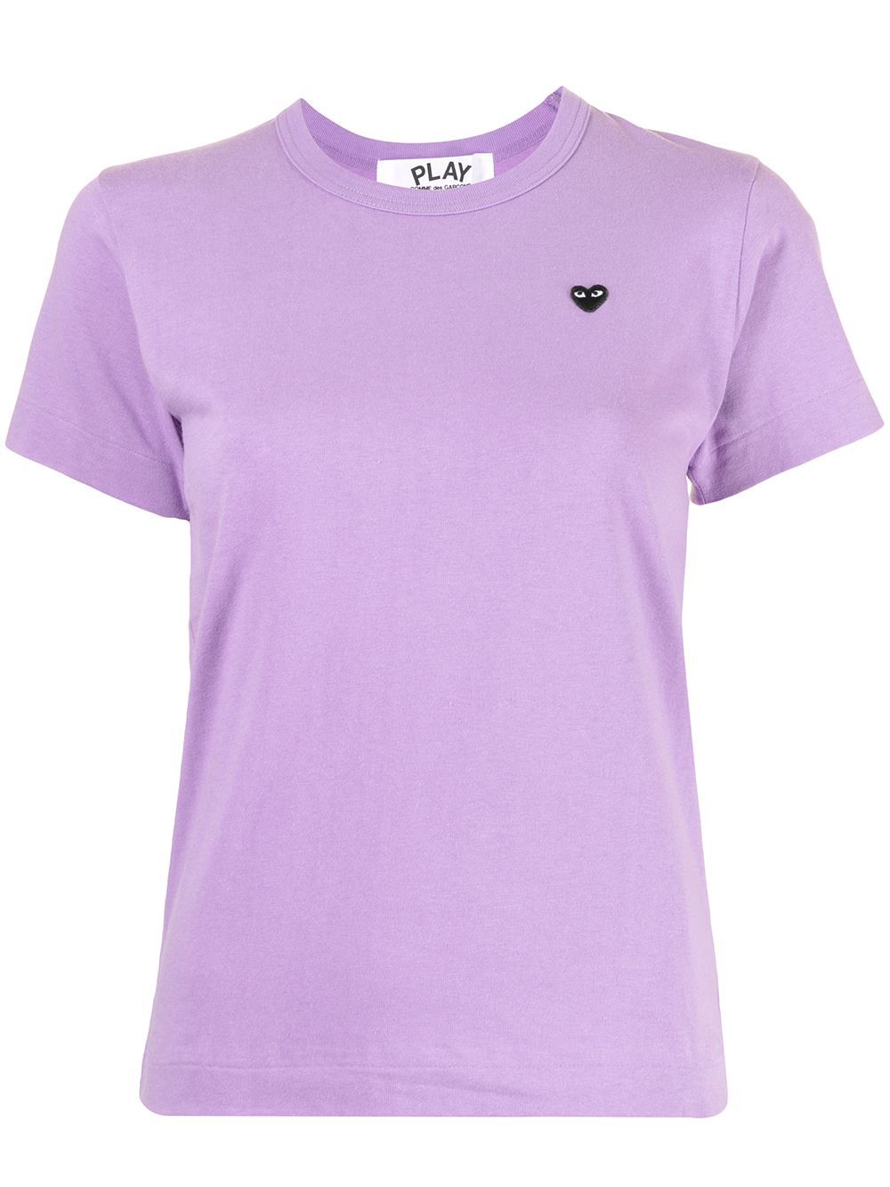 Comme Des Garçons Play Embroidered-logo Cotton T-shirt In Purple