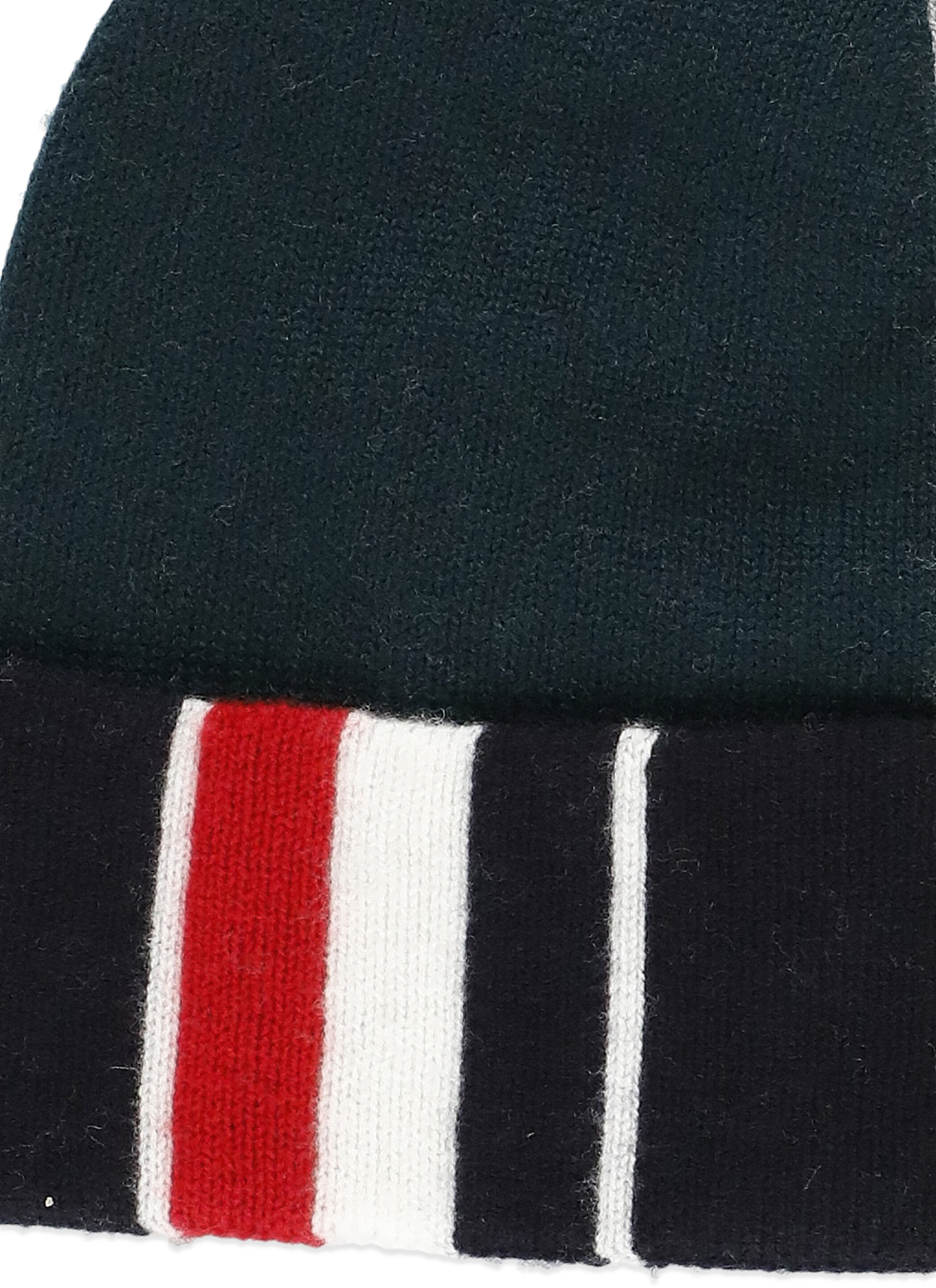 THOM BROWNE COLOUR-BLOCK VIRGIN WOOL BEANIE