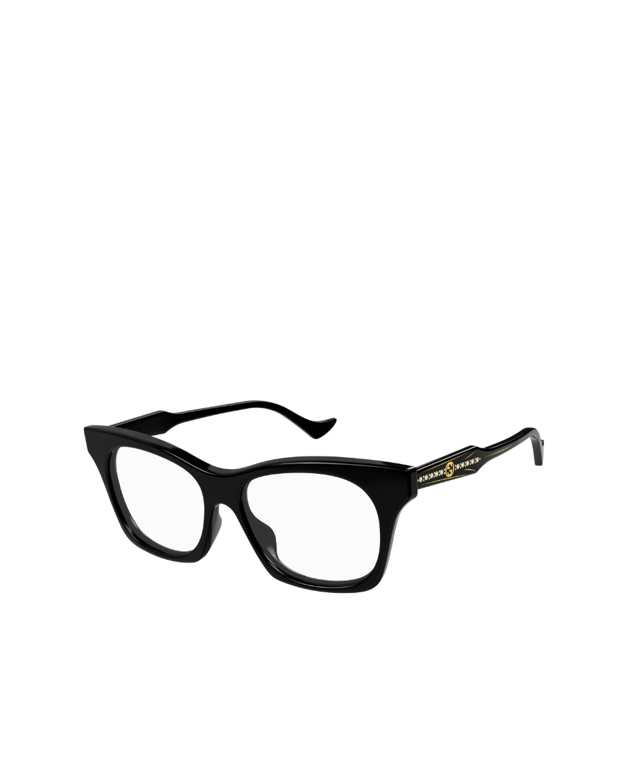 Gucci Logo-engraved Square-frame Glasses In Black