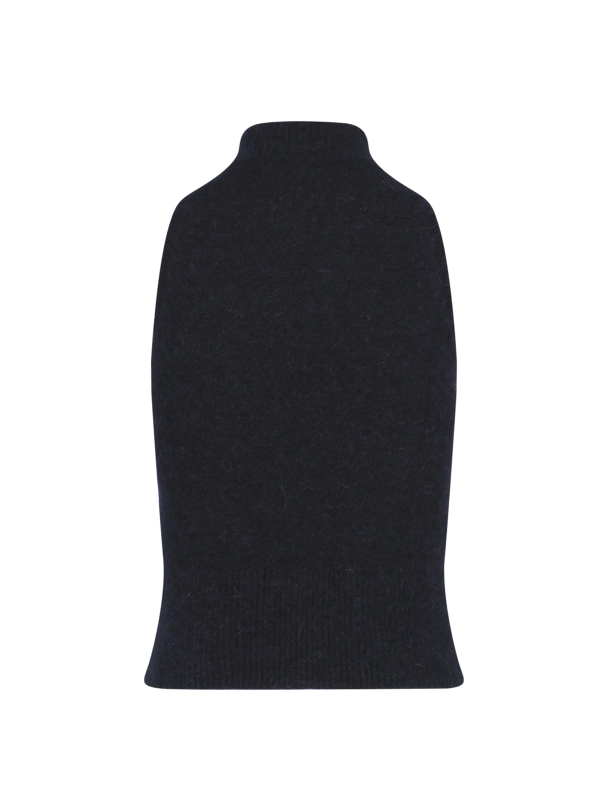 Shop Patou Mock-neck Sleeveless Knitted Top In Black