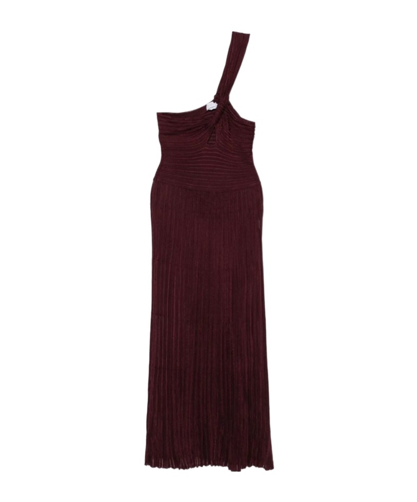 Gabriela Hearst Pleated One-shoulder Dress In Brown