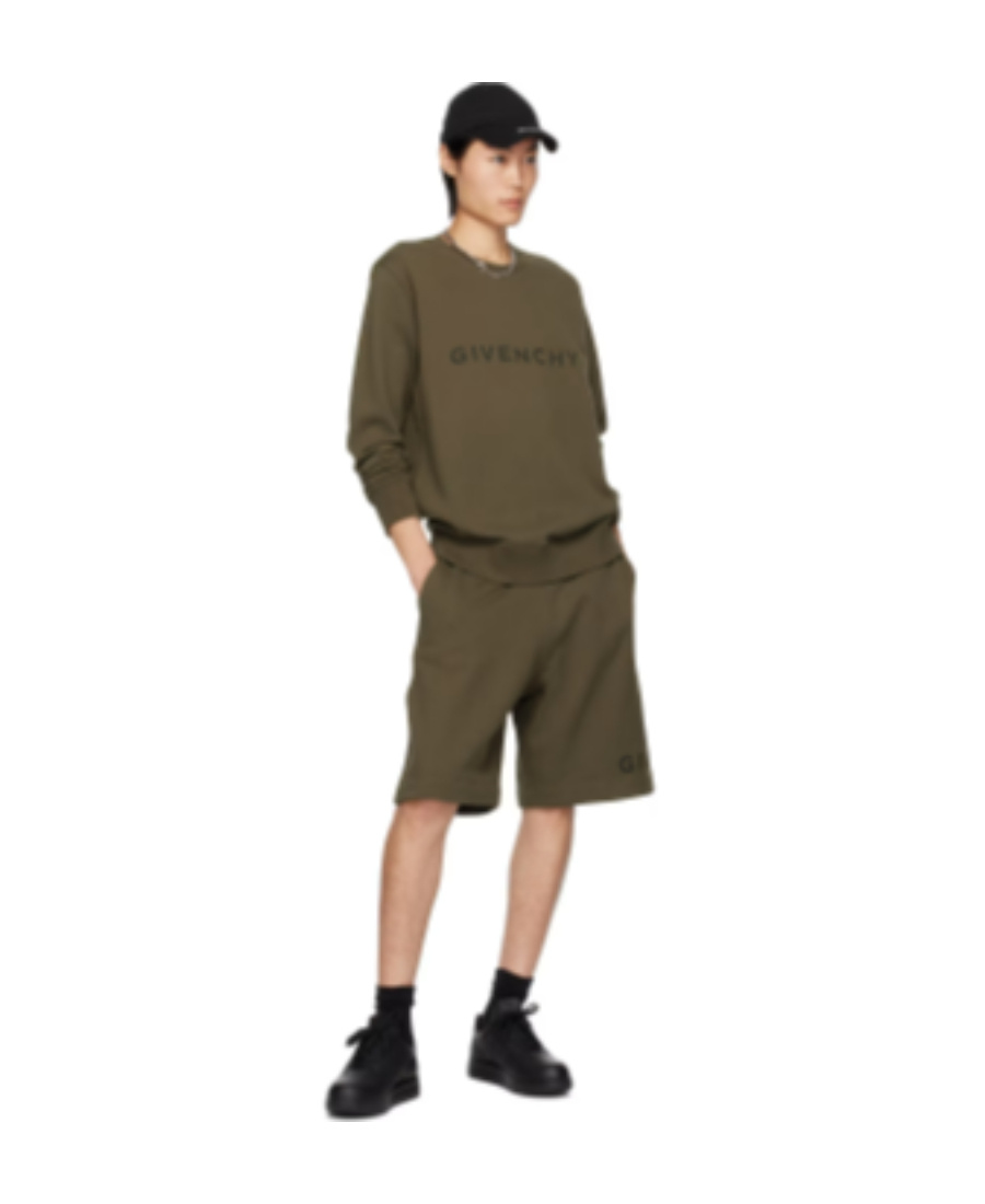 Givenchy Logo Printed Bermuda Shorts In Green
