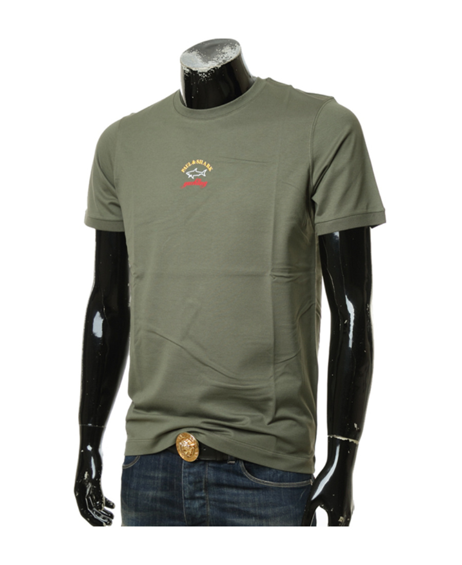 Shop Paul & Shark Logo Printed T-shirt With Round Neck In Green